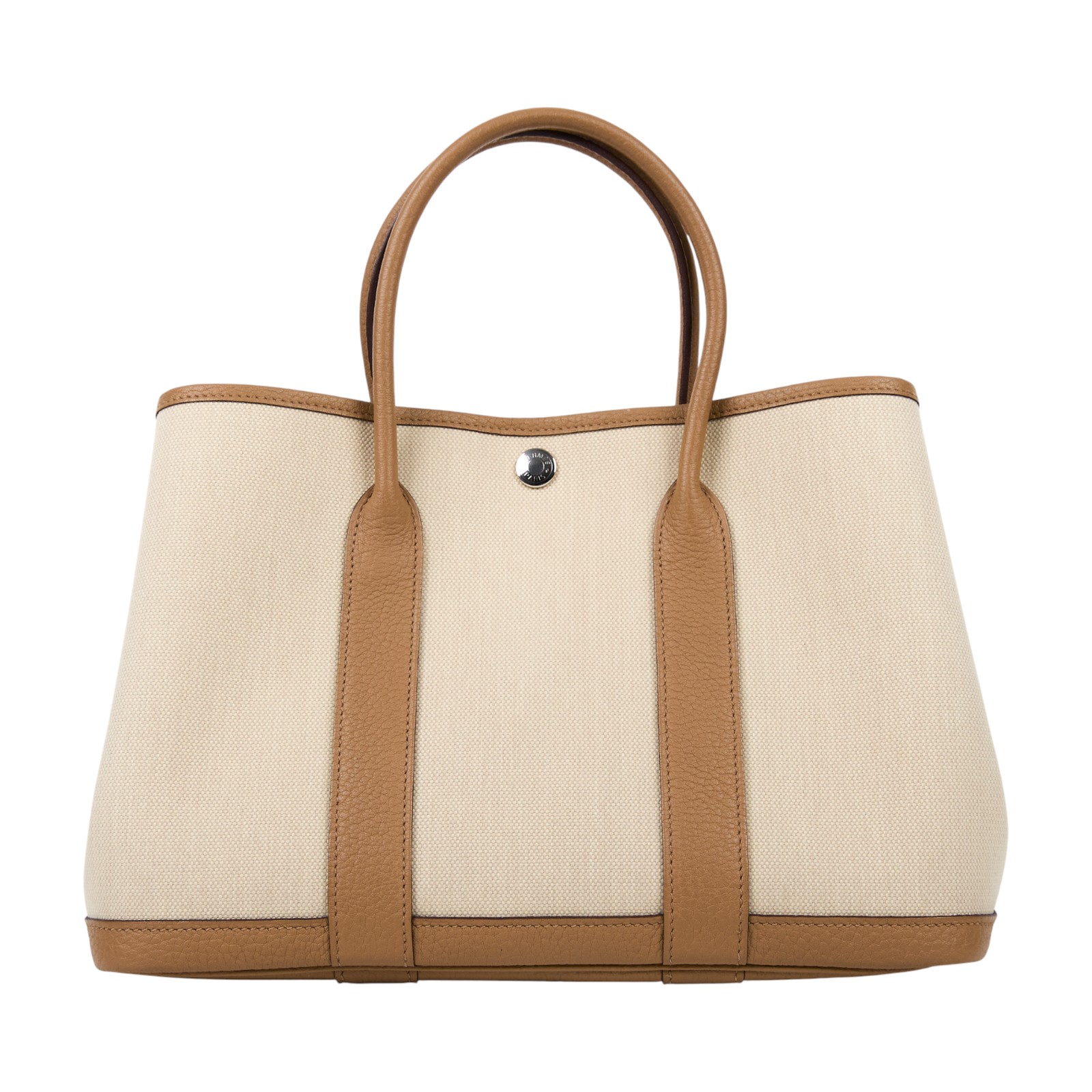 愛馬仕 Hermes Garden Party 花園派對包 30 銀色五金 冰川白 餅乾色 H069573CKBN /  原廠盒子/防塵袋/購買證明