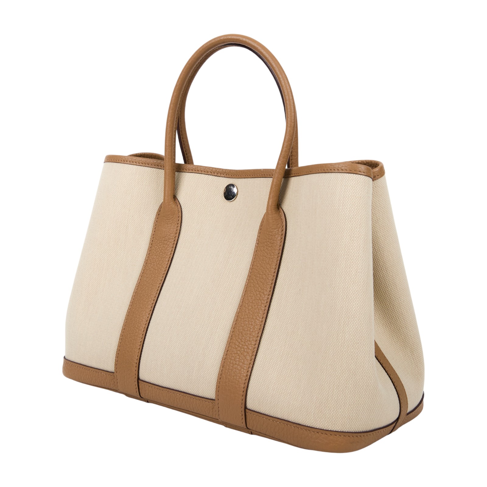 愛馬仕 Hermes Garden Party 花園派對包 30 銀色五金 冰川白 餅乾色 H069573CKBN /  原廠盒子/防塵袋/購買證明