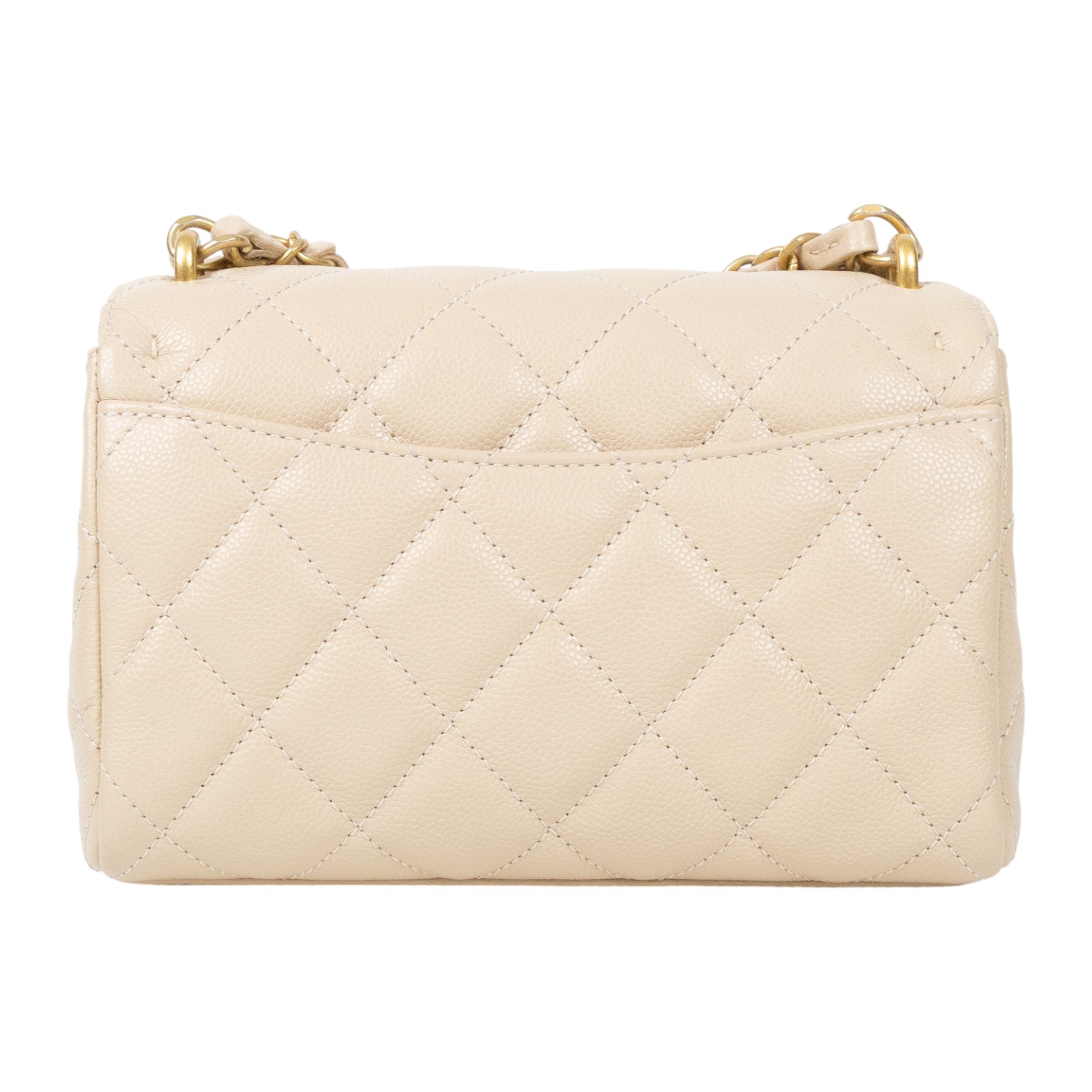 香奈兒 CHANEL CF mini 口蓋包 斜背包 AS5239 晶片款 奶茶荔枝金扣雙金鍊包 防塵袋