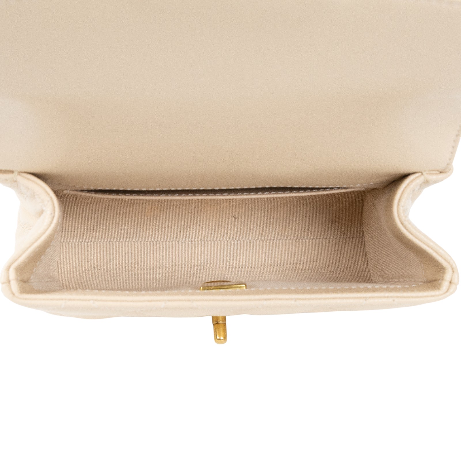 香奈兒 CHANEL CF mini 口蓋包 斜背包 AS5239 晶片款 奶茶荔枝金扣雙金鍊包 防塵袋