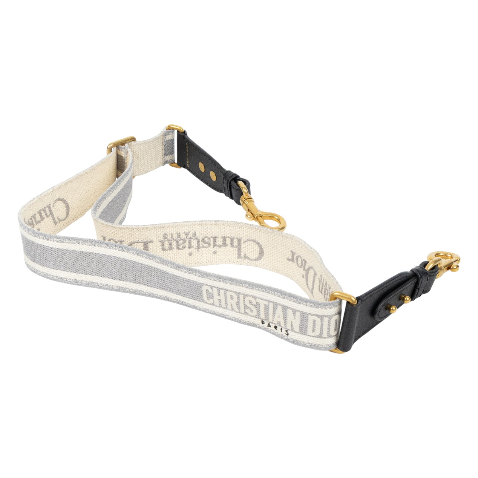 羅意威 LOEWE 可調式肩背帶 S8557CBTE 灰SADDLE可調式刺繡背帶 防塵袋