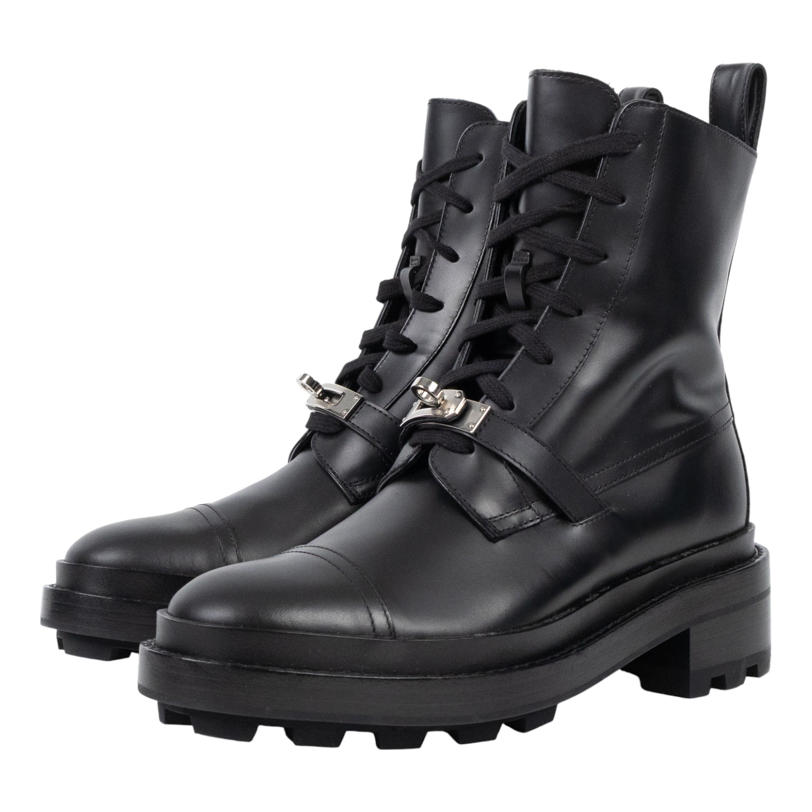 愛馬仕 Hermes Kelly 亮面小牛皮短靴 H222070Zv02370 /WS22207OZ 2305 黑KELLY 靴 原廠盒子/防塵袋/鞋帶