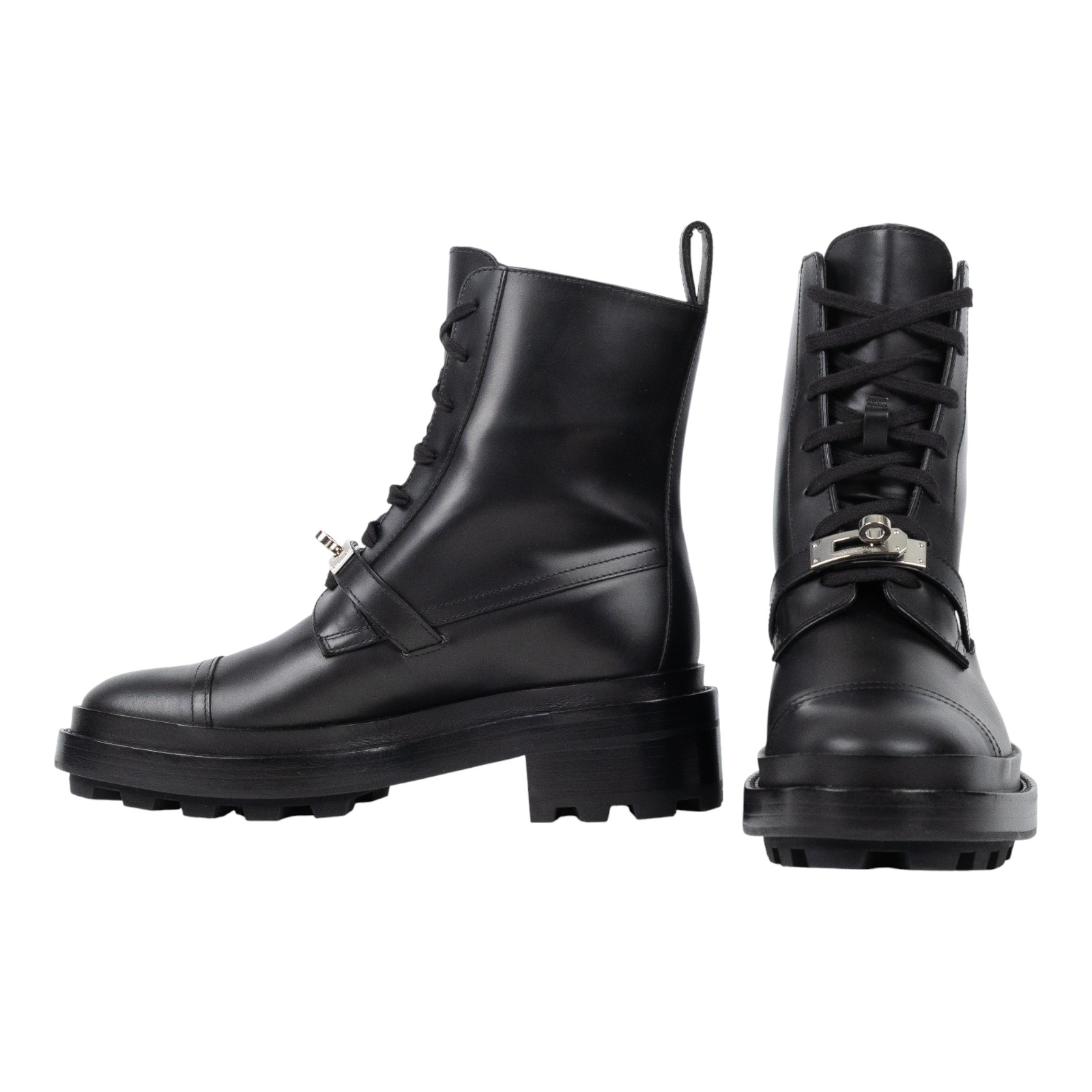 愛馬仕 Hermes Kelly 亮面小牛皮短靴 H222070Zv02370 /WS22207OZ 2305 黑KELLY 靴 原廠盒子/防塵袋/鞋帶