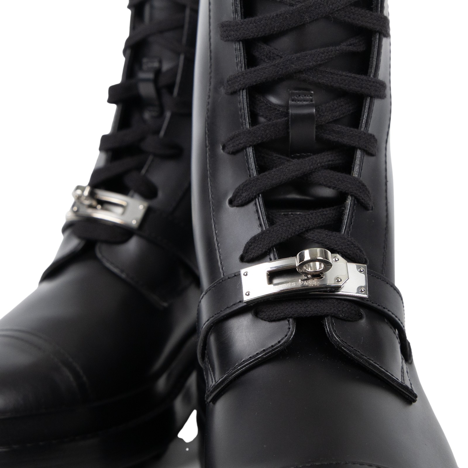 愛馬仕 Hermes Kelly 亮面小牛皮短靴 H222070Zv02370 /WS22207OZ 2305 黑KELLY 靴 原廠盒子/防塵袋/鞋帶