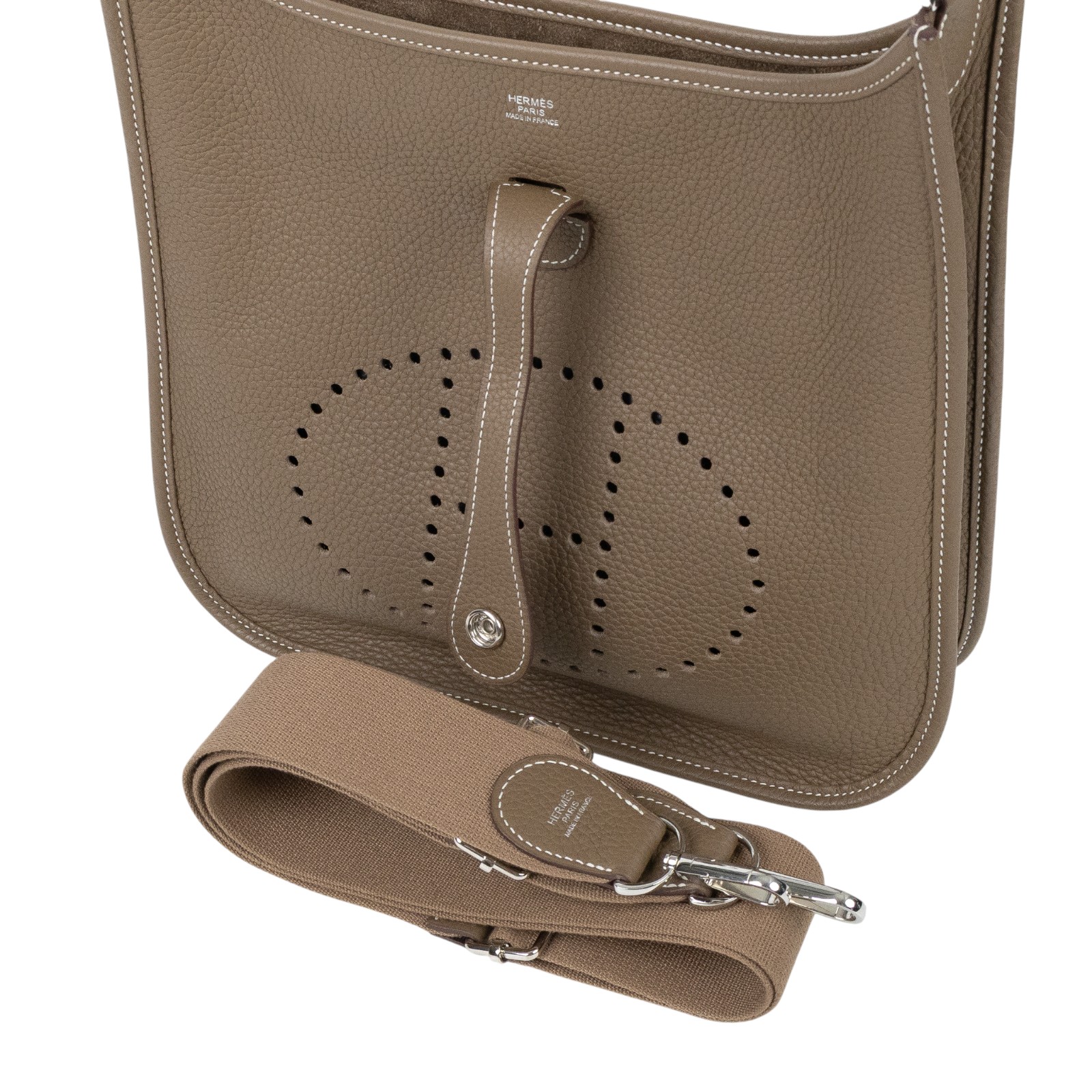 愛馬仕 Hermes Evelyne Bag 伊芙琳包 29 馬蹄型 大象灰 H056277CK18 /Y BS 002  原廠盒子/防塵袋/購買證明