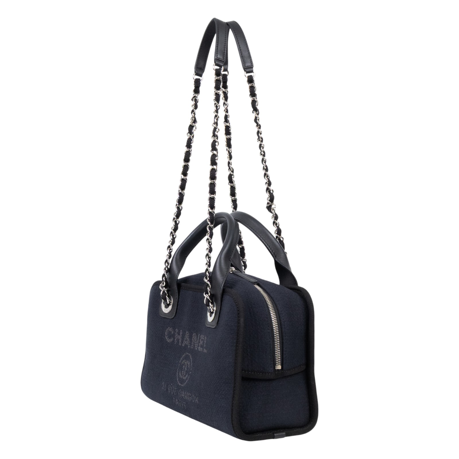 香奈兒 CHANEL DEAUVILLE 沙灘 托特包 A92749 B07300 晶片款 黑帆布DEAUVILLE保齡球包 原廠盒子/防塵袋/購買證明