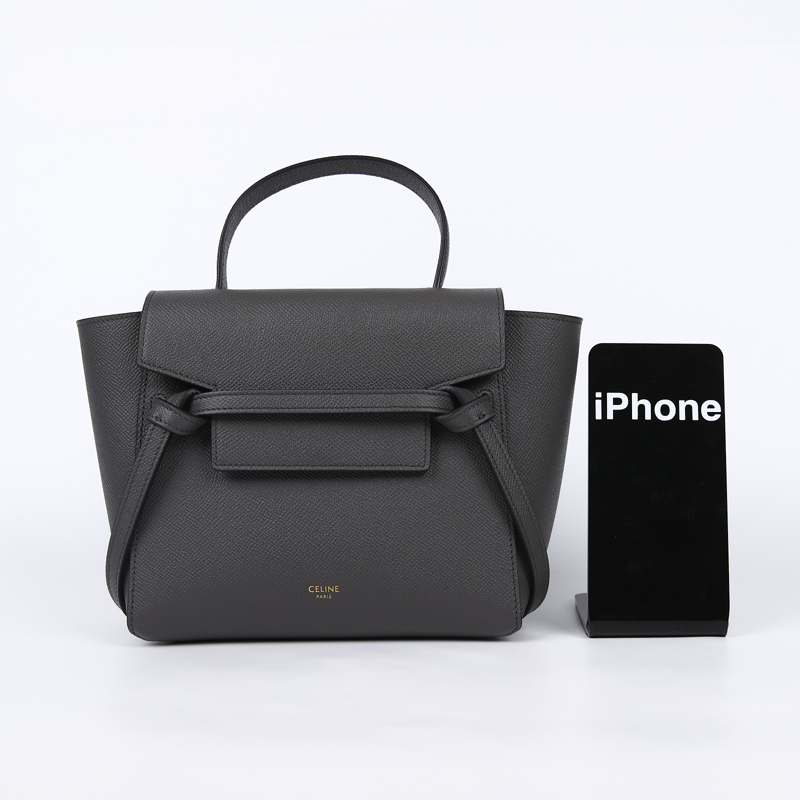 思琳 CELINE 珠地小牛皮 袖珍型 Belt 手袋 189003ZVA 灰鯰魚包NANO 防塵袋/購買證明