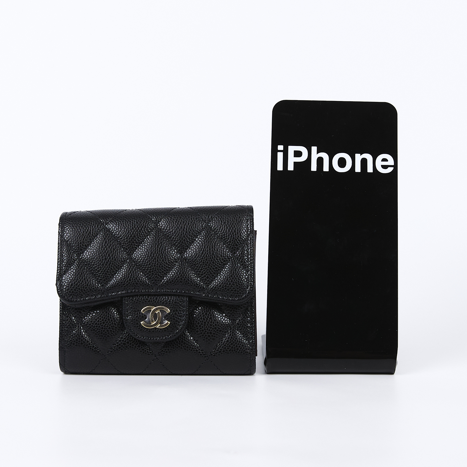 香奈兒 CHANEL CC 錢包 三折 短夾  AP0229 B10583 晶片款 黑荔枝SMALL三折短夾 原廠盒子/防塵袋/購買證明