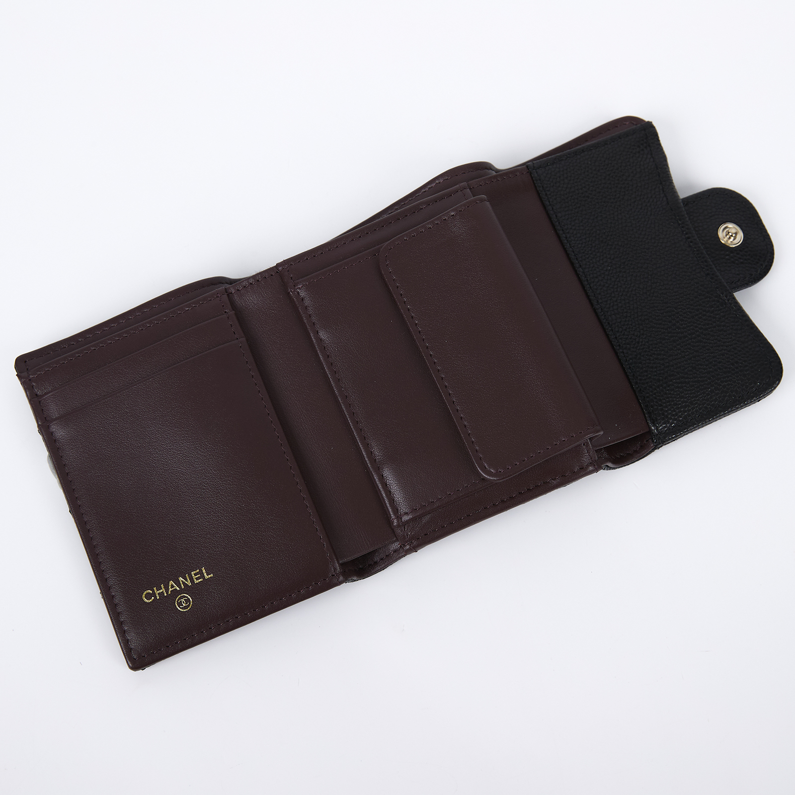 香奈兒 CHANEL CC 錢包 三折 短夾  AP0229 B10583 晶片款 黑荔枝SMALL三折短夾 原廠盒子/防塵袋/購買證明