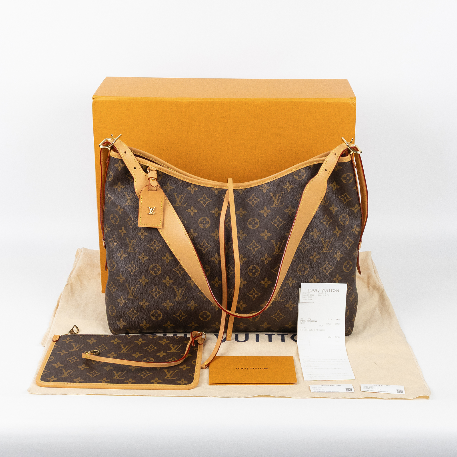 路易威登 LOUIS VUITTON CarryAll MM 原花 肩背包 M46197 晶片款 原花CARRYALL MM 原廠盒子/防塵袋/購買證明