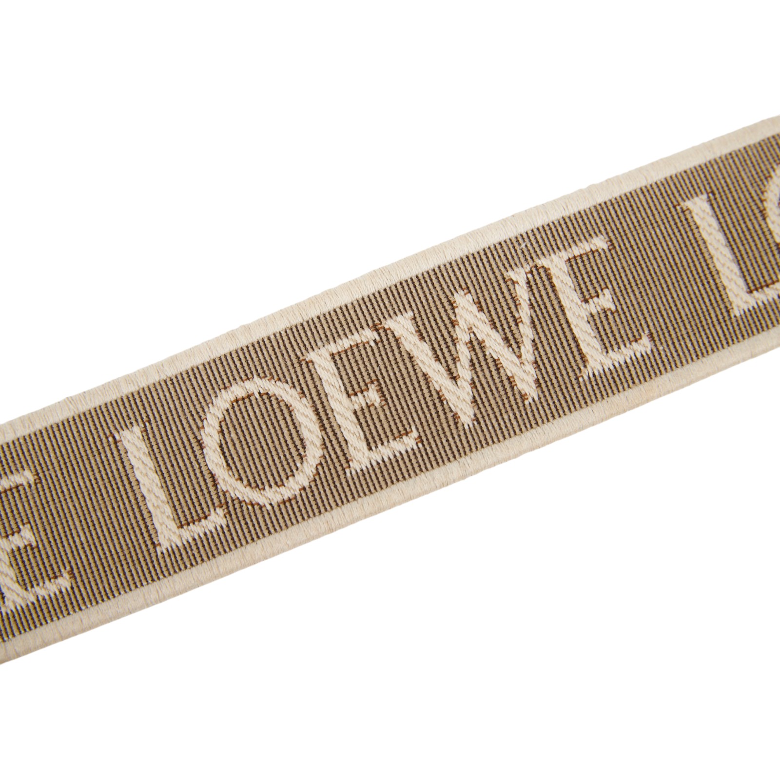 羅意威 LOEWE 緹花織 小牛皮 Anagram 肩帶 C073T87X01 卡其LOGO刺繡背帶 原廠盒子/防塵袋