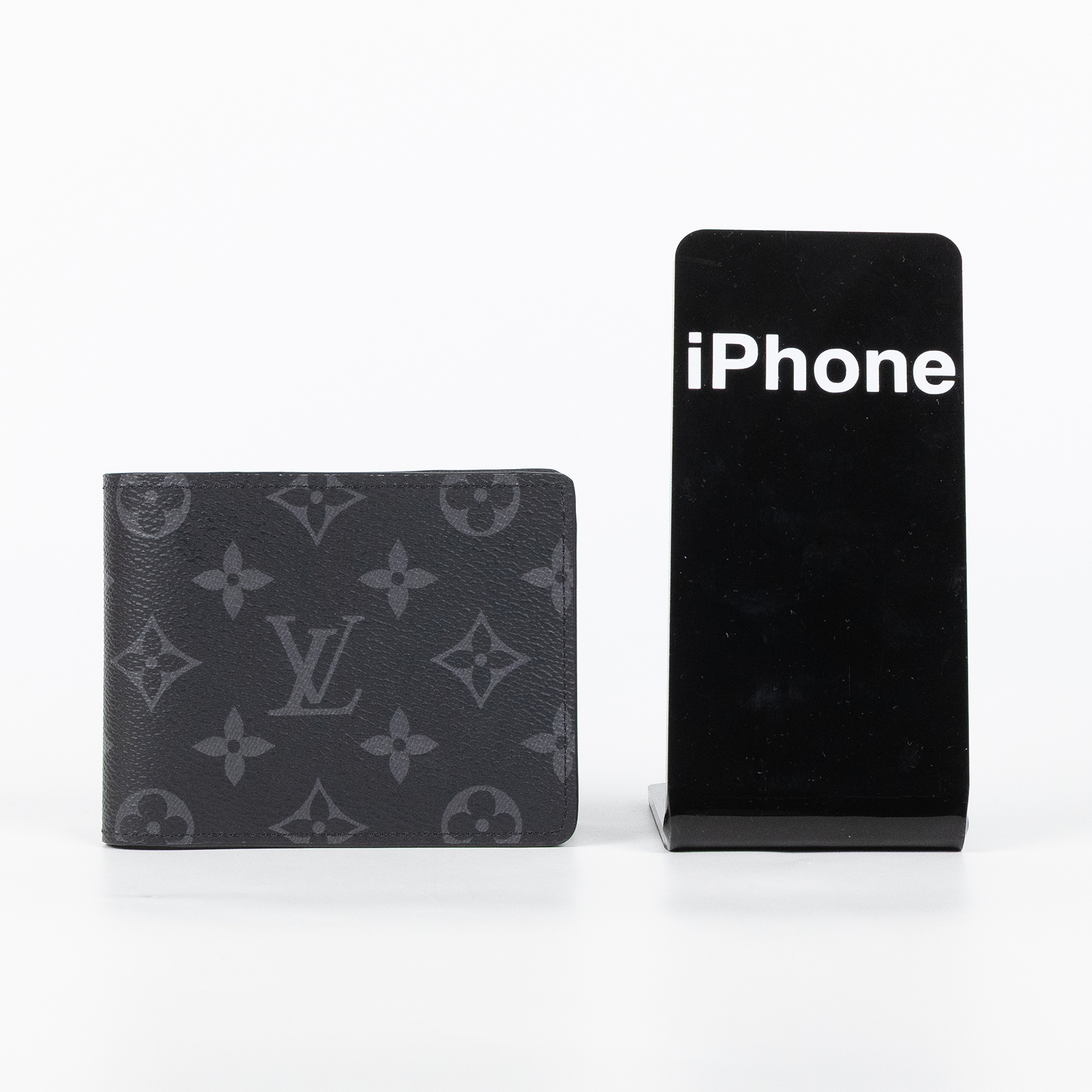 路易威登 LOUIS VUITTON Multiple Eclipse帆布 錢包 短夾 M61695 晶片款 黑原花二折短夾 原廠盒子/防塵袋/購買證明