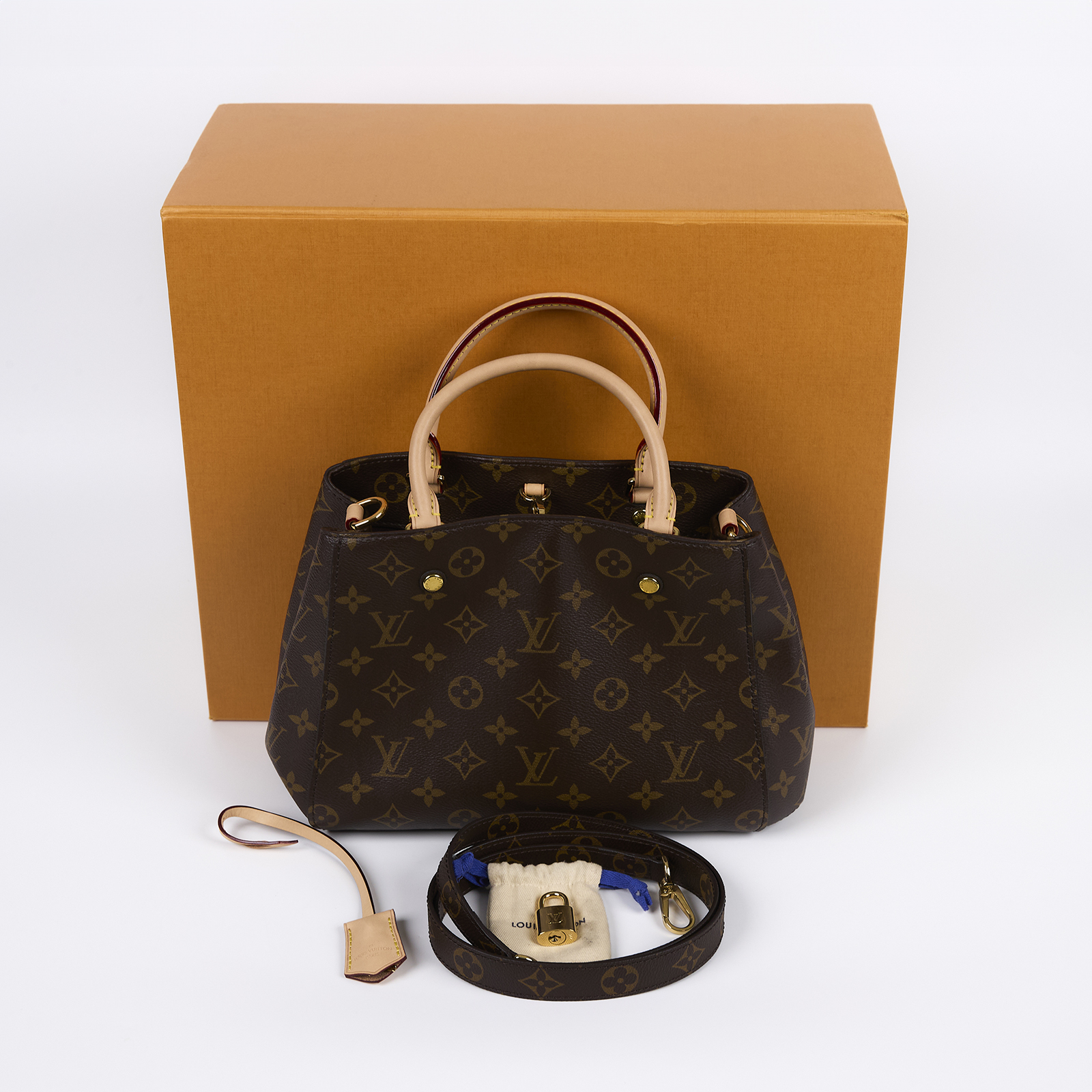 路易威登 LOUIS VUITTON Montaigne BB 蒙田包 經典帆布 M41055 晶片款 原花MONTAIGNE BB 原廠盒子/鎖組