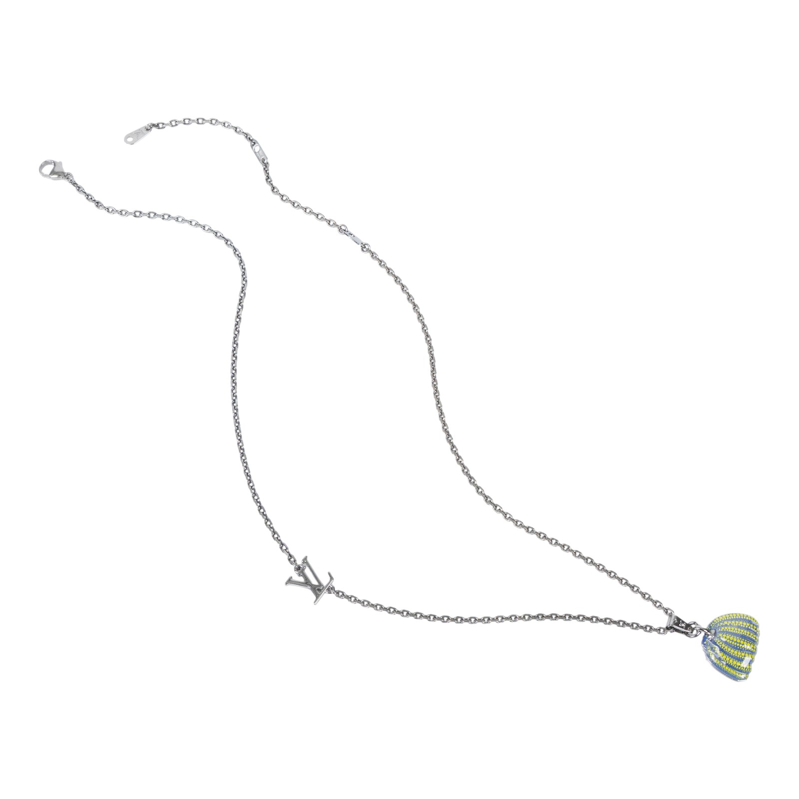 路易威登 LOUIS VUITTON LV x YK Pumpkin 草間彌生 項鍊 M01139 草間彌生藍黃南瓜項鍊 原廠盒子/防塵袋