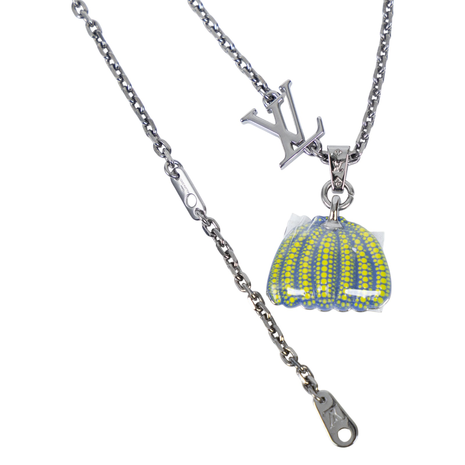 路易威登 LOUIS VUITTON LV x YK Pumpkin 草間彌生 項鍊 M01139 草間彌生藍黃南瓜項鍊 原廠盒子/防塵袋