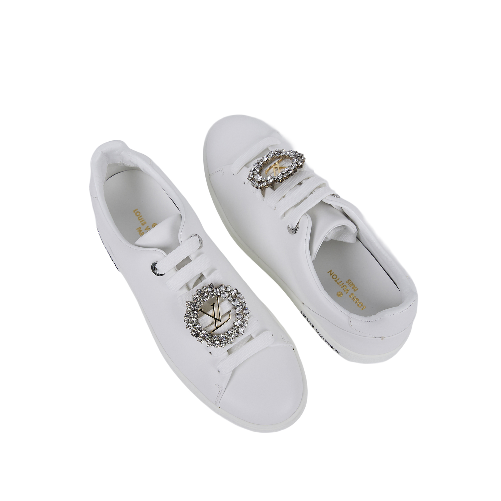 路易威登 LOUIS VUITTON 運動鞋 球鞋 平底鞋  圓形水鑽小白鞋 原廠盒子/防塵袋