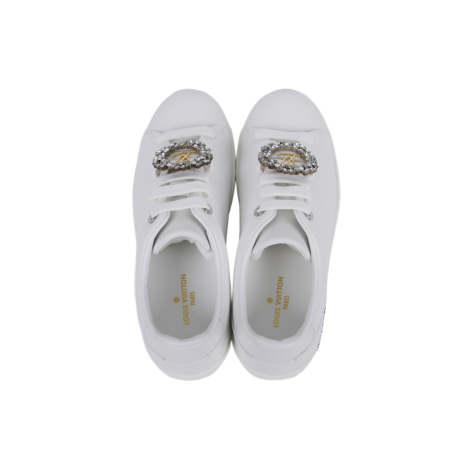 路易威登 LOUIS VUITTON 運動鞋 球鞋 平底鞋  圓形水鑽小白鞋 原廠盒子/防塵袋