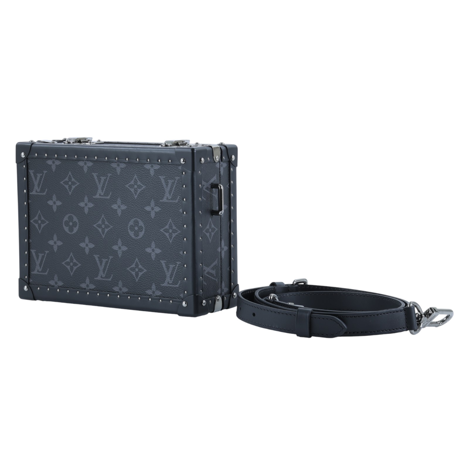 路易威登 LOUIS VUITTON Clutch Box 斜背 硬殼包 硬盒箱 Monogram Eclipse M20251 晶片款  原廠盒子/防塵袋