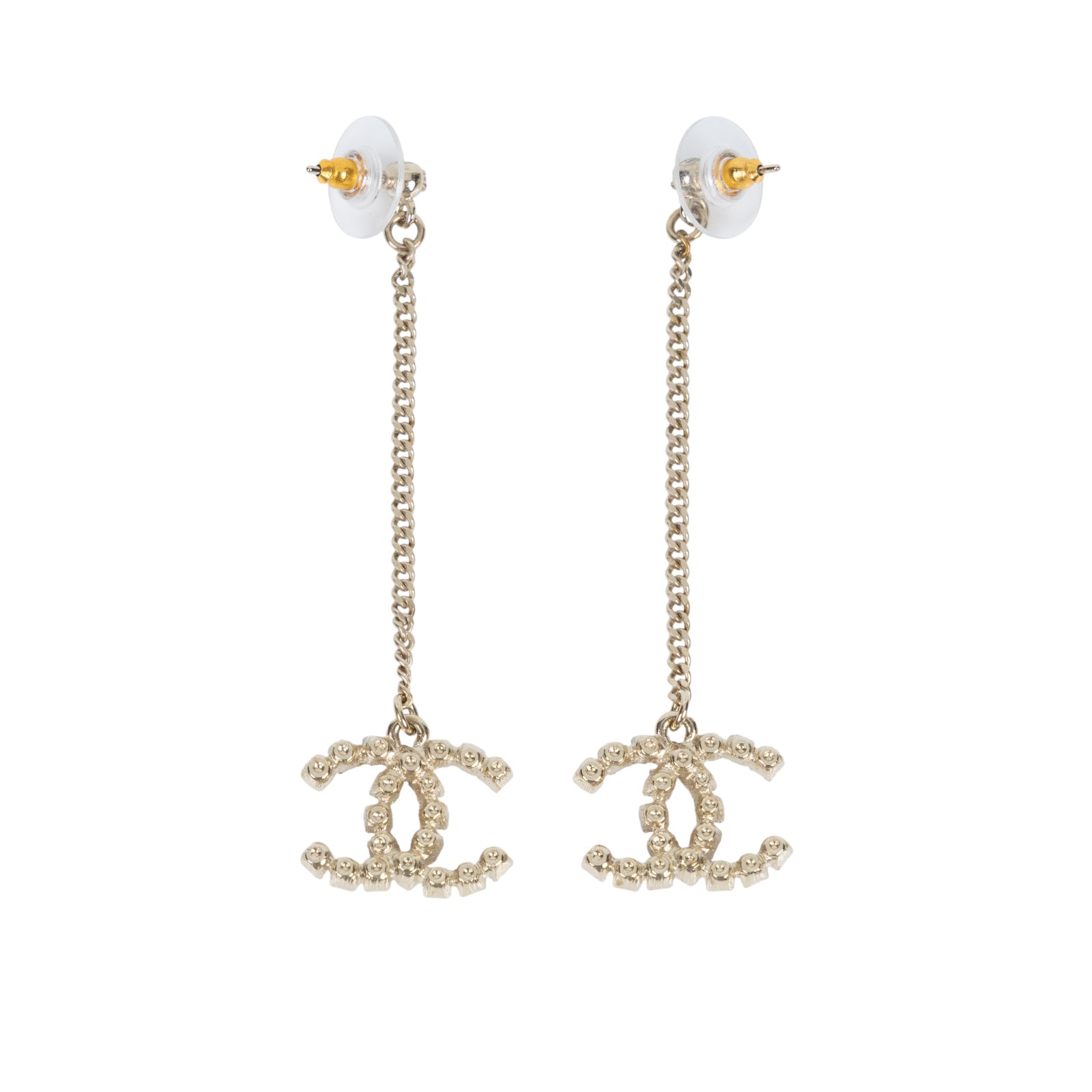 香奈兒 CHANEL CC LOGO 耳環 耳釘 A19A 紅黑水鑽垂墜耳環 原廠盒子/內襯