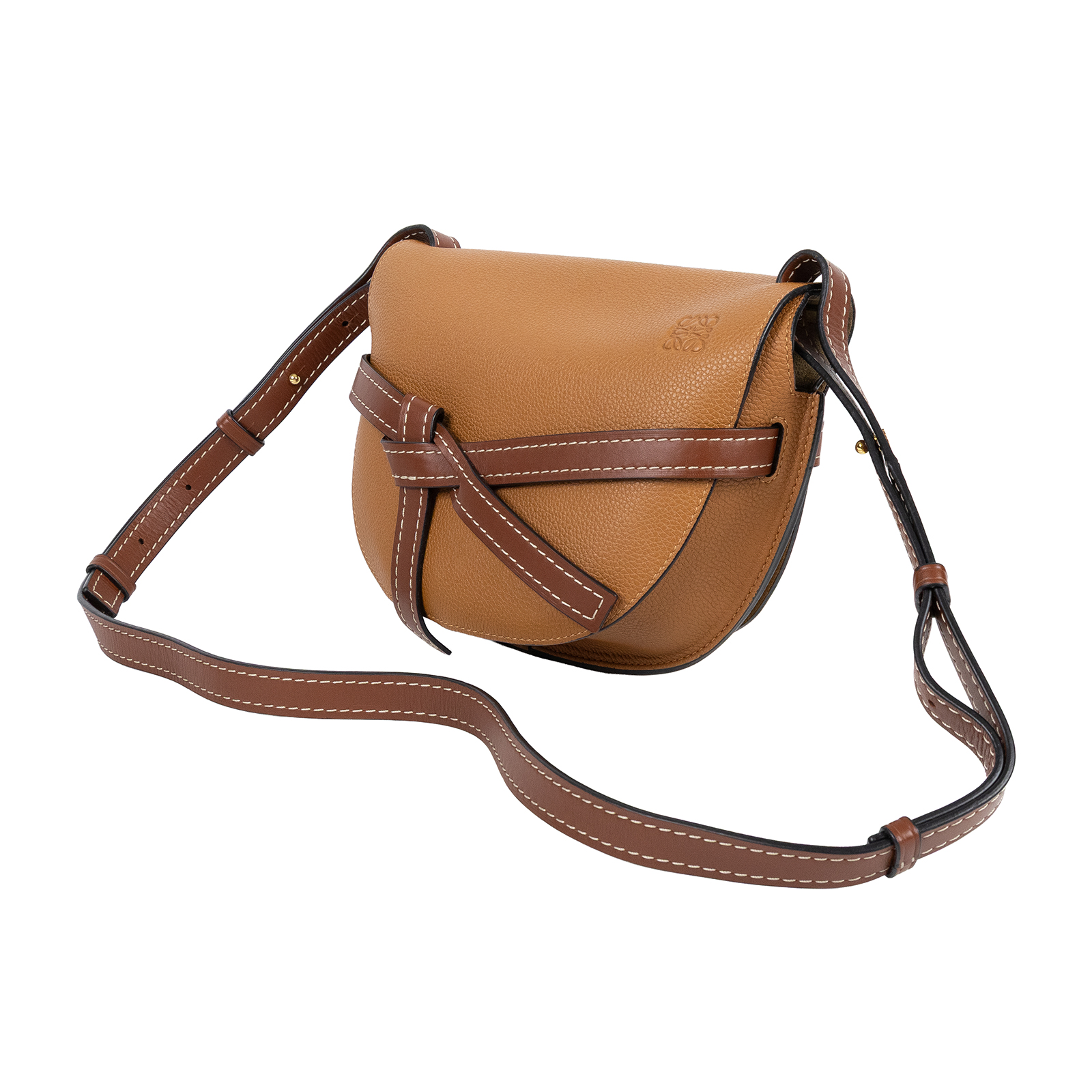 羅意威 LOEWE Small Gate bag 小型 小牛皮 肩背包 321.12.T20 焦糖GATE SMALL 防塵袋