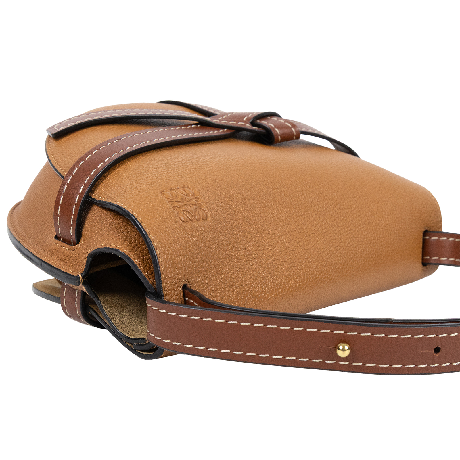 羅意威 LOEWE Small Gate bag 小型 小牛皮 肩背包 321.12.T20 焦糖GATE SMALL 防塵袋