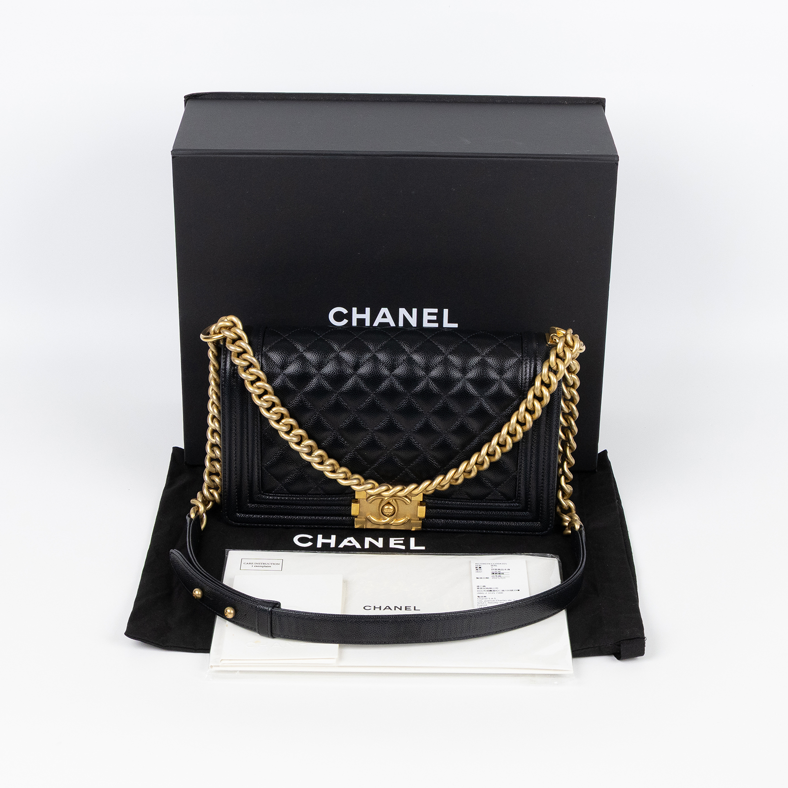 香奈兒 CHANEL Boy 25 口蓋包 A67086 晶片款 黑荔枝金扣BOY25 原廠盒子防塵袋