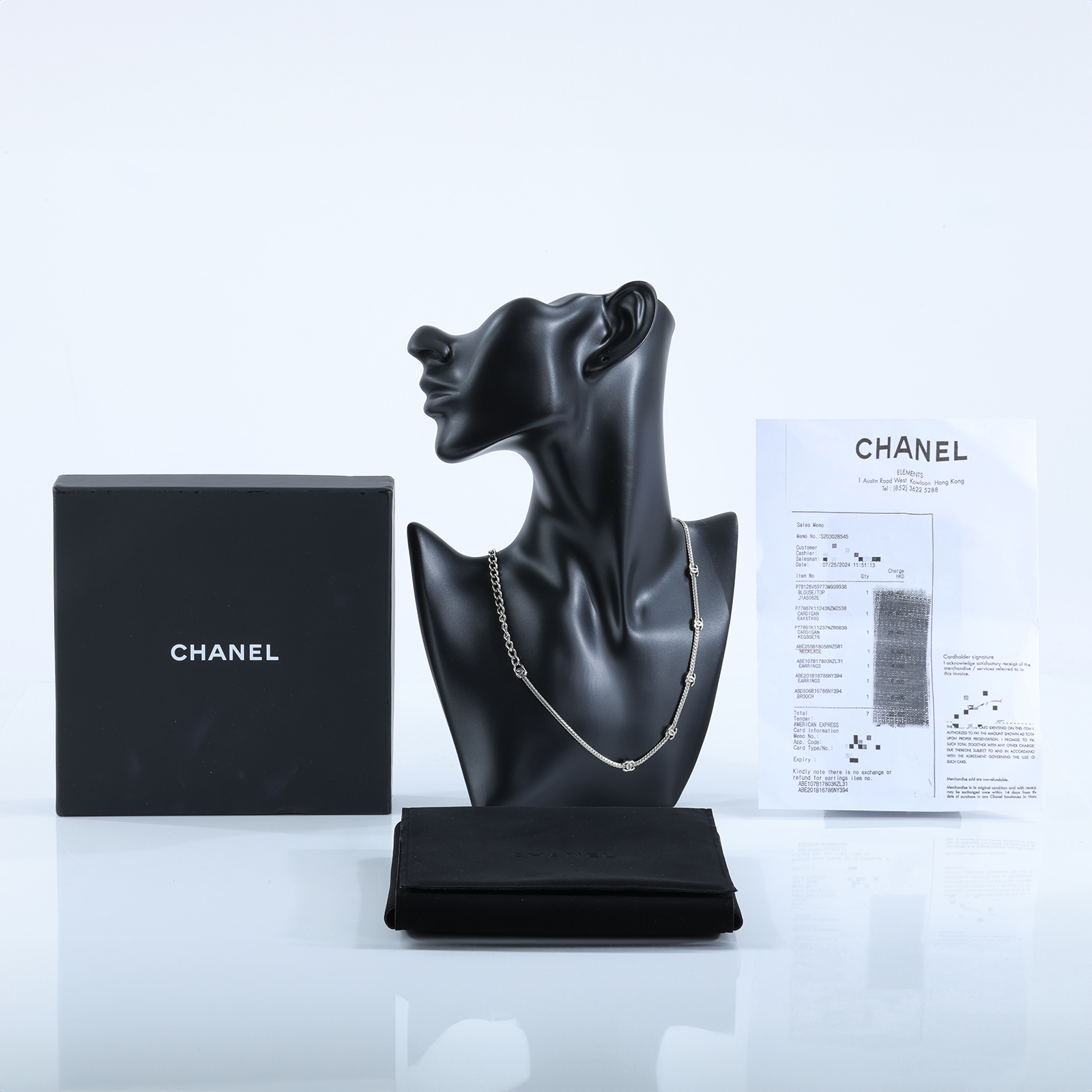 香奈兒 CHANEL CC LOGO choker 項鍊 ABE255 B18058ABE255/A24B 銀色7P LOGO項鍊 原廠盒子/購買證明影本