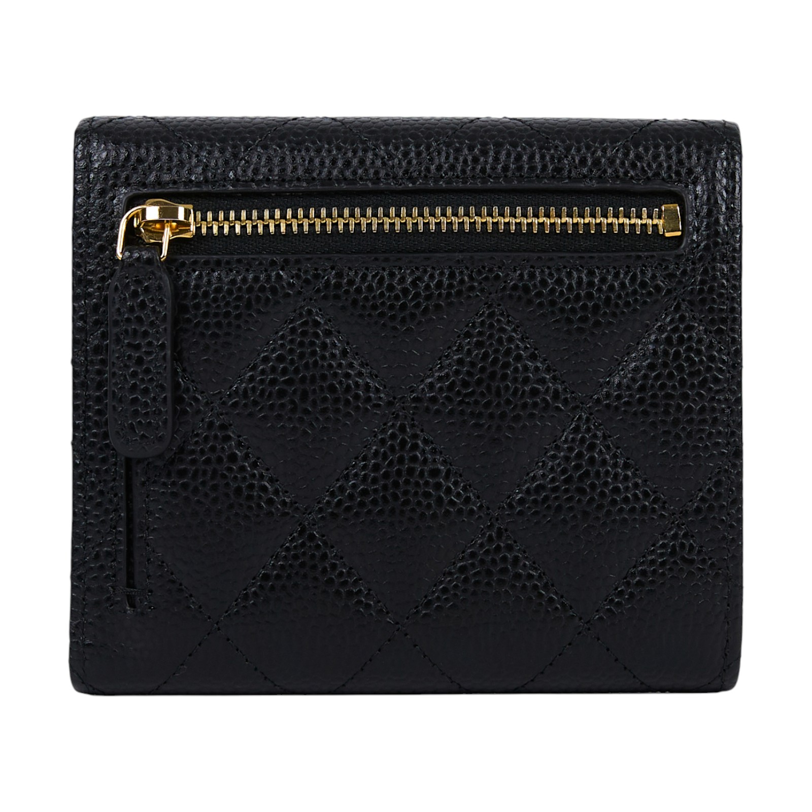 香奈兒 CHANEL 經典 小型 口蓋 皮夾 短夾  AP0231 晶片款 黑荔枝金扣三折短夾 原廠盒子/防塵袋