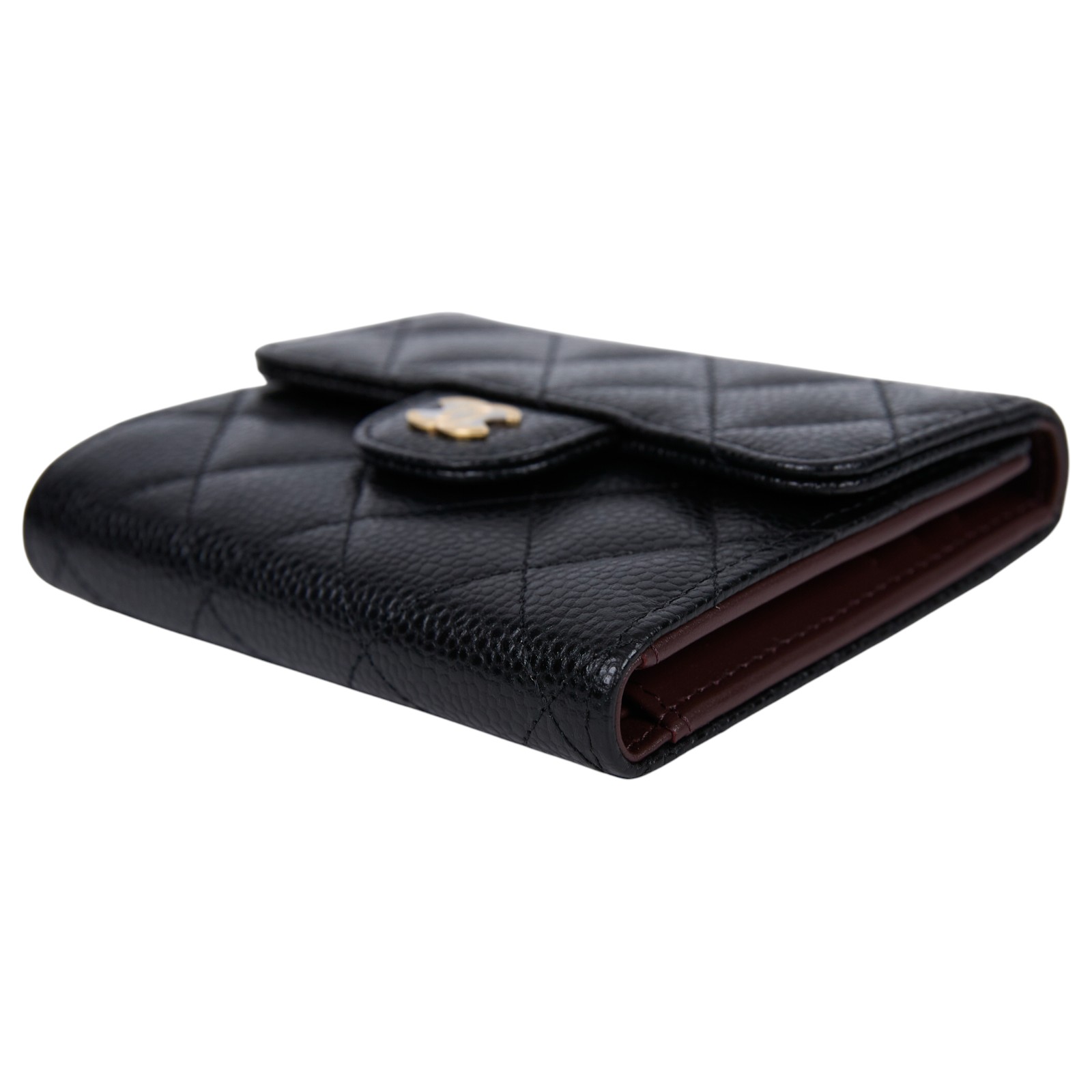 香奈兒 CHANEL 經典 小型 口蓋 皮夾 短夾  AP0231 晶片款 黑荔枝金扣三折短夾 原廠盒子/防塵袋