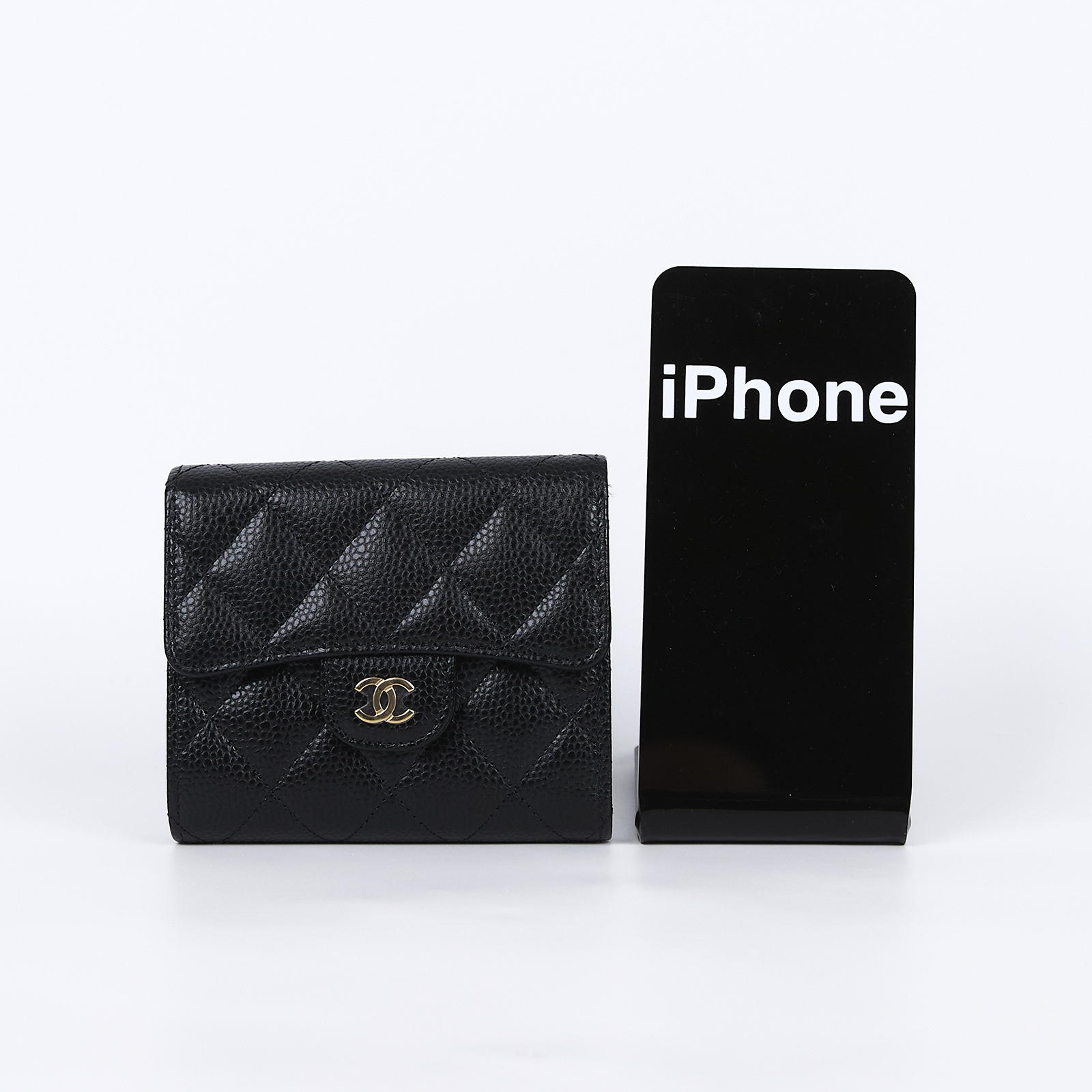 香奈兒 CHANEL 經典 小型 口蓋 皮夾 短夾  AP0231 晶片款 黑荔枝金扣三折短夾 原廠盒子/防塵袋