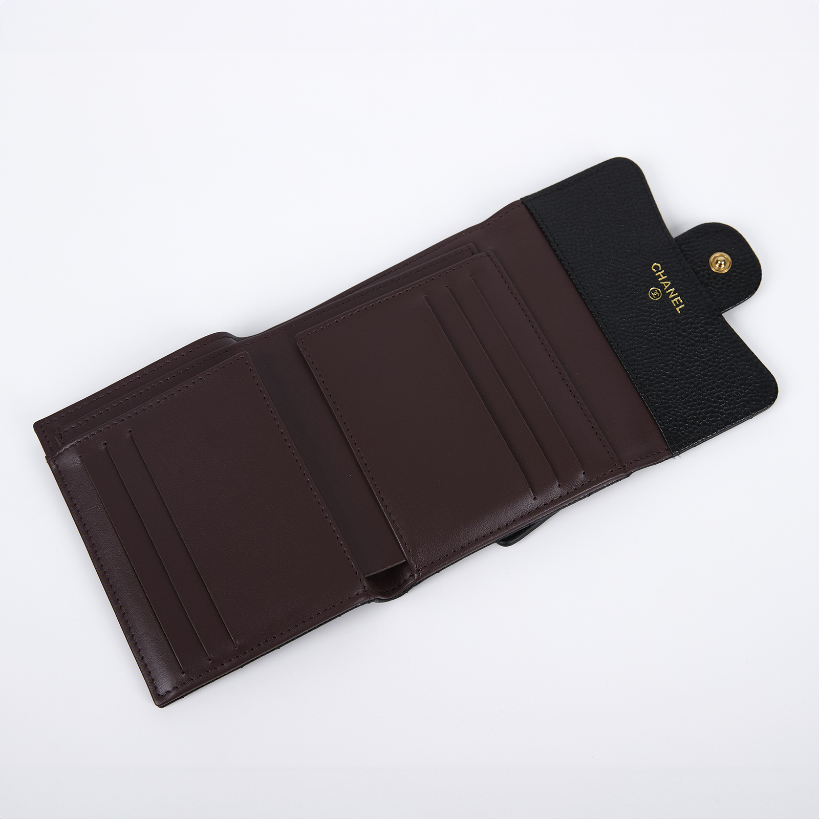 香奈兒 CHANEL 經典 小型 口蓋 皮夾 短夾  AP0231 晶片款 黑荔枝金扣三折短夾 原廠盒子/防塵袋