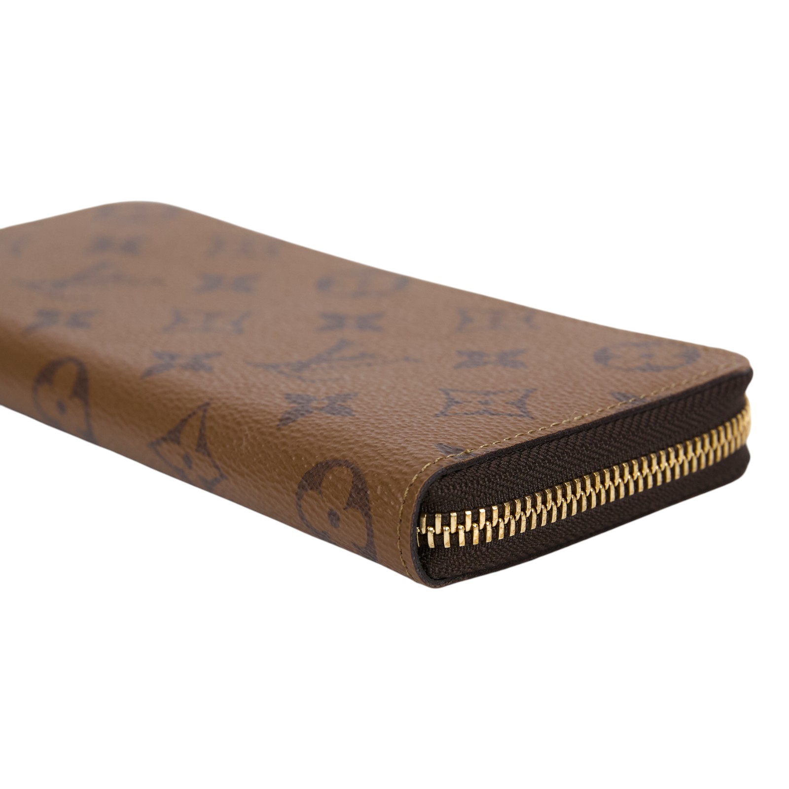 路易威登 LOUIS VUITTON Clémence 錢包 拉鍊 長夾 Monogram Reverse塗層帆布 M82336 晶片款  無附屬品