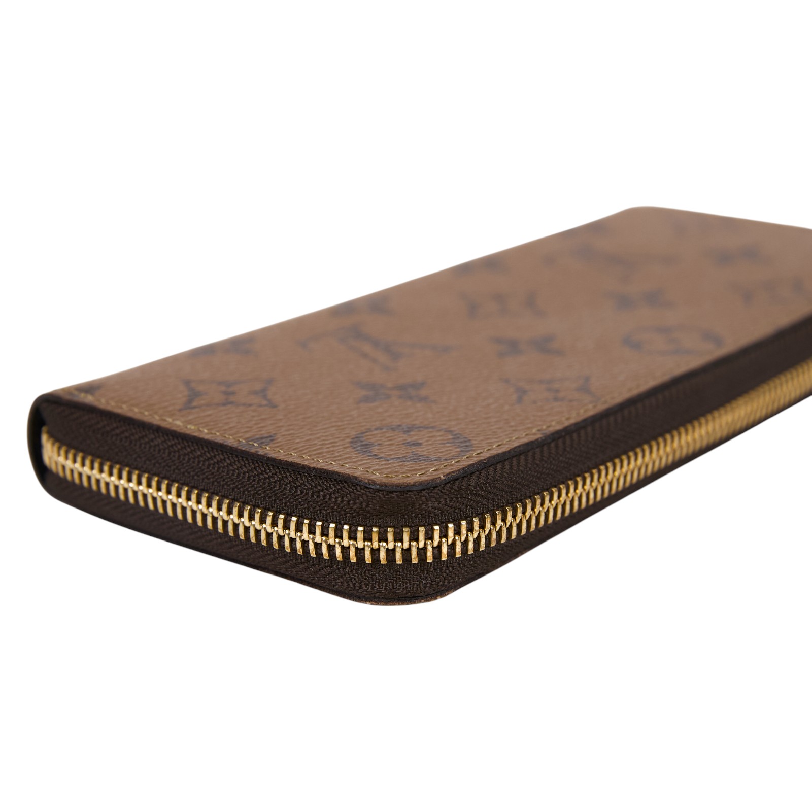 路易威登 LOUIS VUITTON Clémence 錢包 拉鍊 長夾 Monogram Reverse塗層帆布 M82336 晶片款  無附屬品