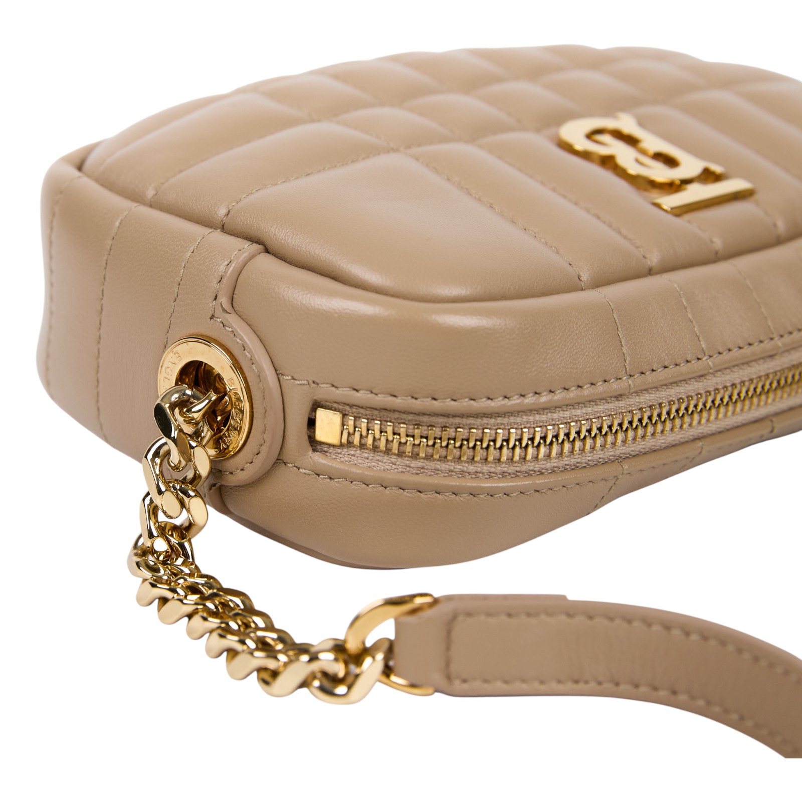 博柏利 BURBERRY 菱格絎縫  肩背包 斜背包 8063025 膚MINI LOLA相機包 防塵袋