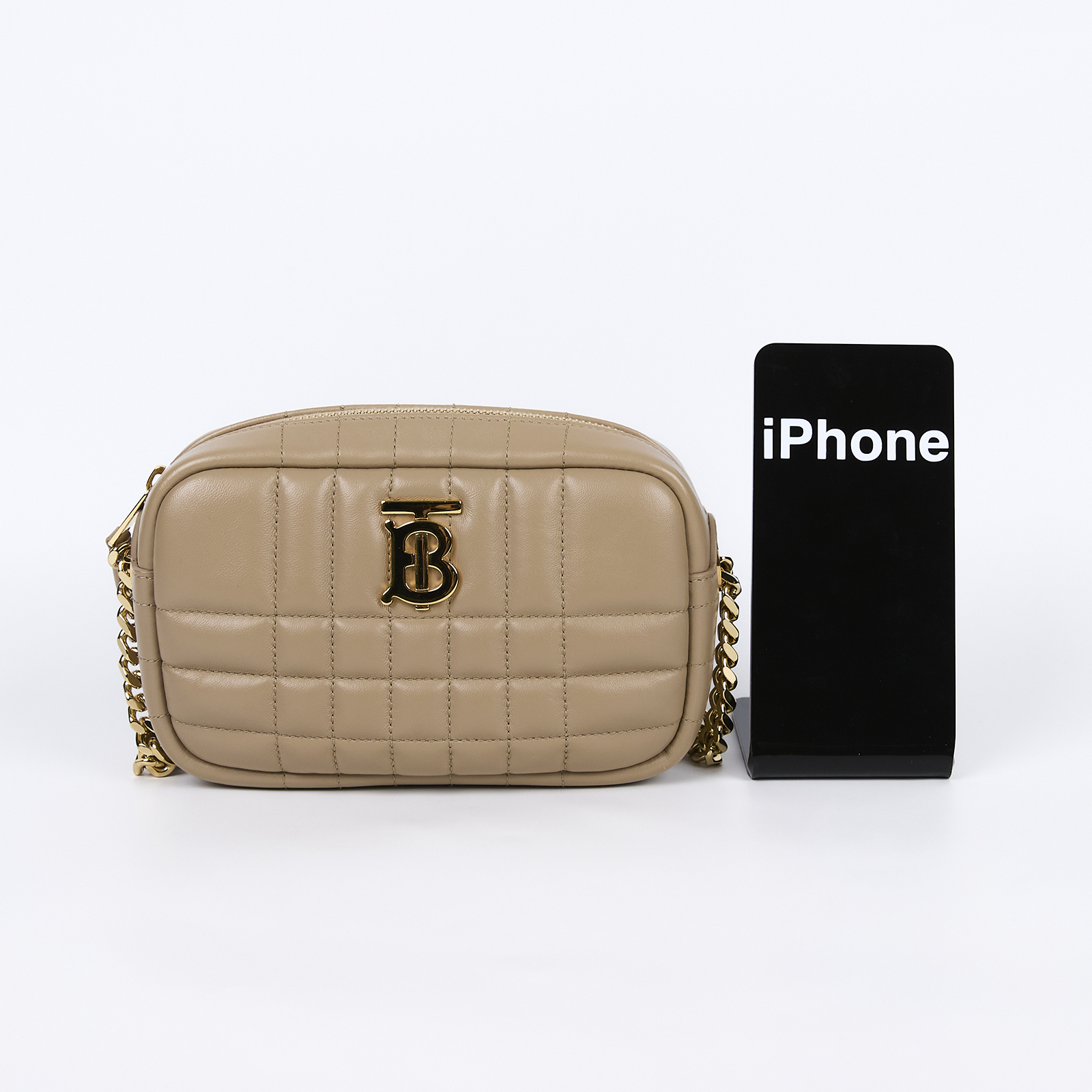 博柏利 BURBERRY 菱格絎縫  肩背包 斜背包 8063025 膚MINI LOLA相機包 防塵袋