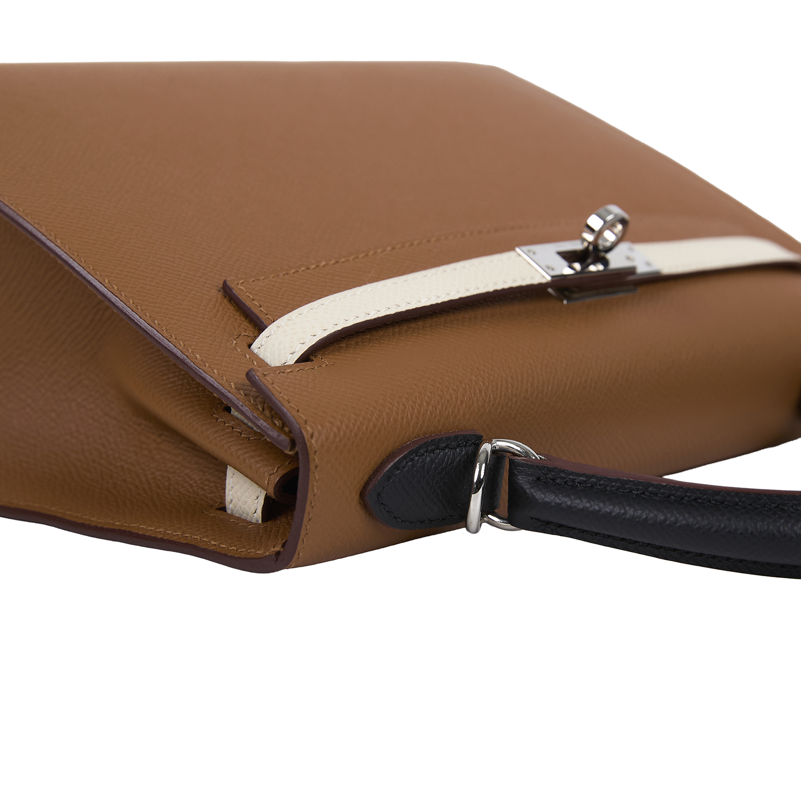 愛馬仕 Hermes Kelly Bag 凱莉包 25 KL25 B刻 金棕銀扣拚色KELLY 25 B刻 防塵袋/鎖組/背帶