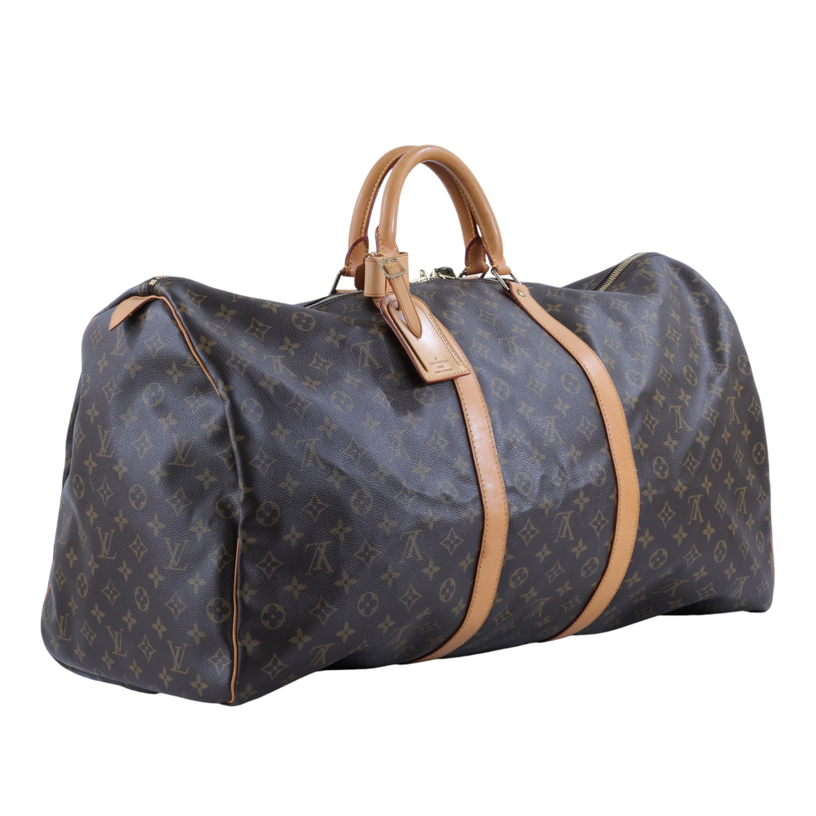 路易威登 LOUIS VUITTON Keepall 60 Monogram經典帆布 波士頓包 M41422 棕原花KEEPALL 60 防塵袋/鎖頭