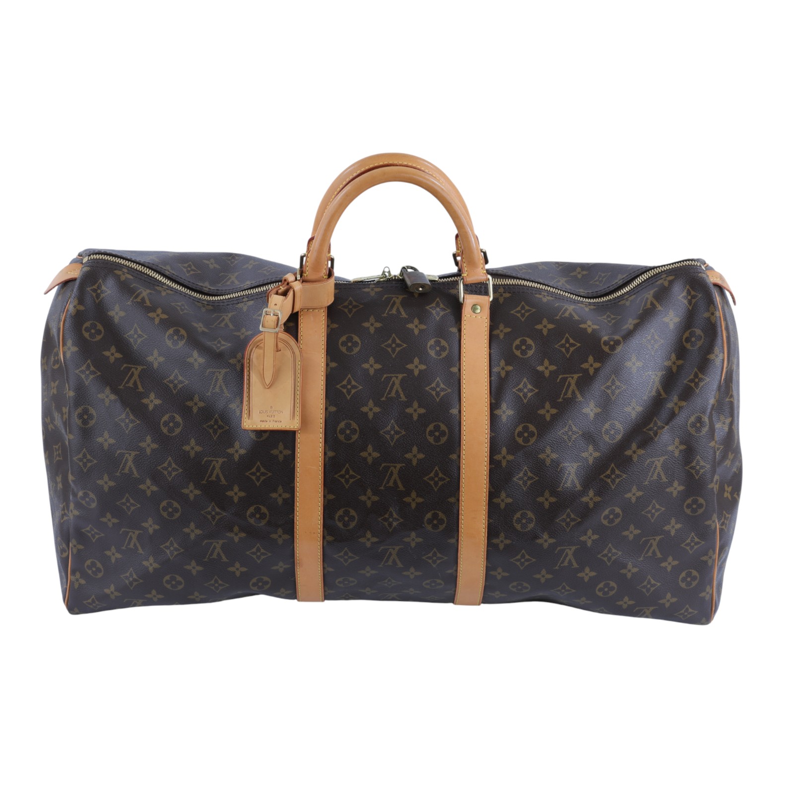 路易威登 LOUIS VUITTON Keepall 60 Monogram經典帆布 波士頓包 M41422 棕原花KEEPALL 60 防塵袋/鎖頭