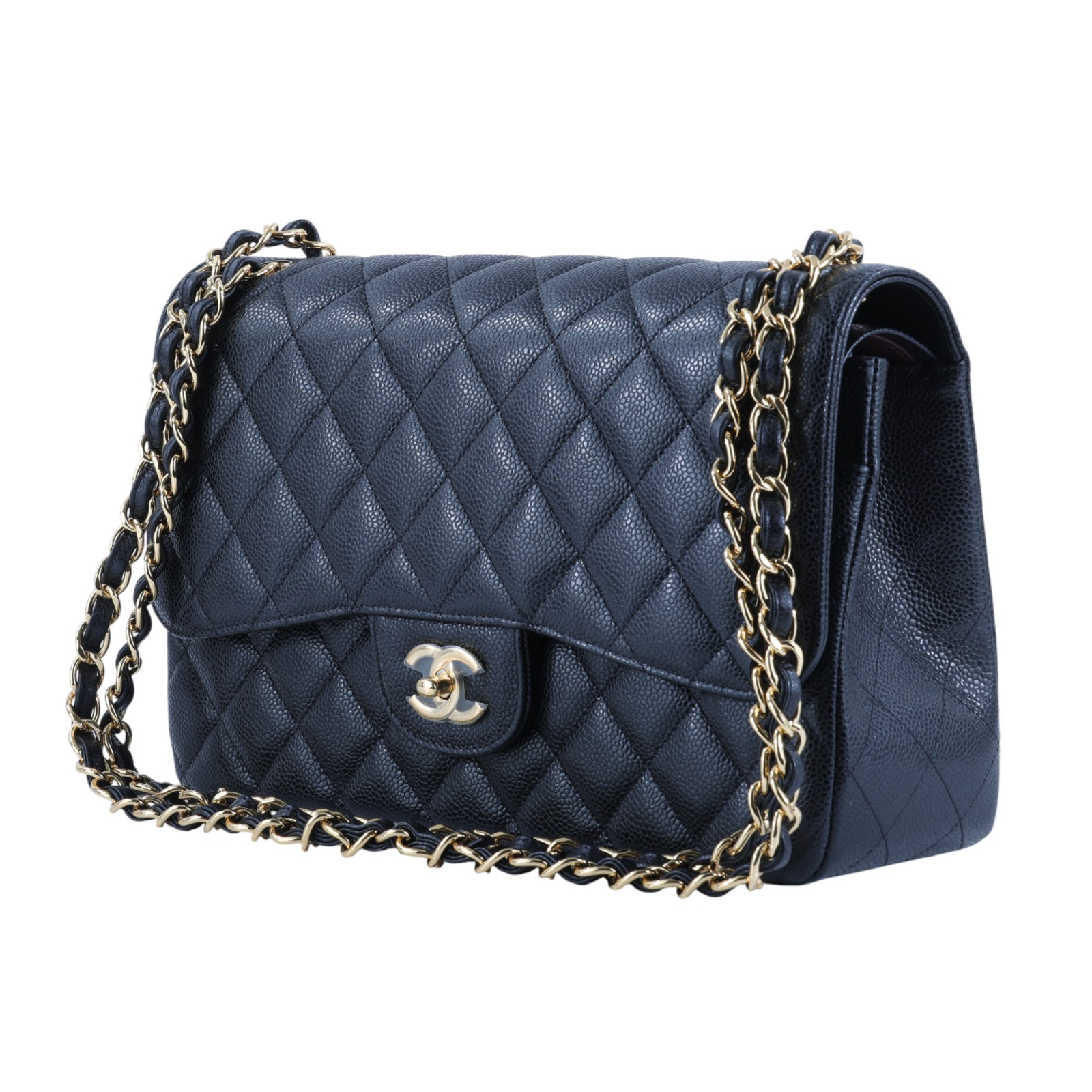 香奈兒 CHANEL CF 經典 大型 口蓋包 A58600 晶片款 黑金荔枝COCO30 原廠盒子/防塵袋