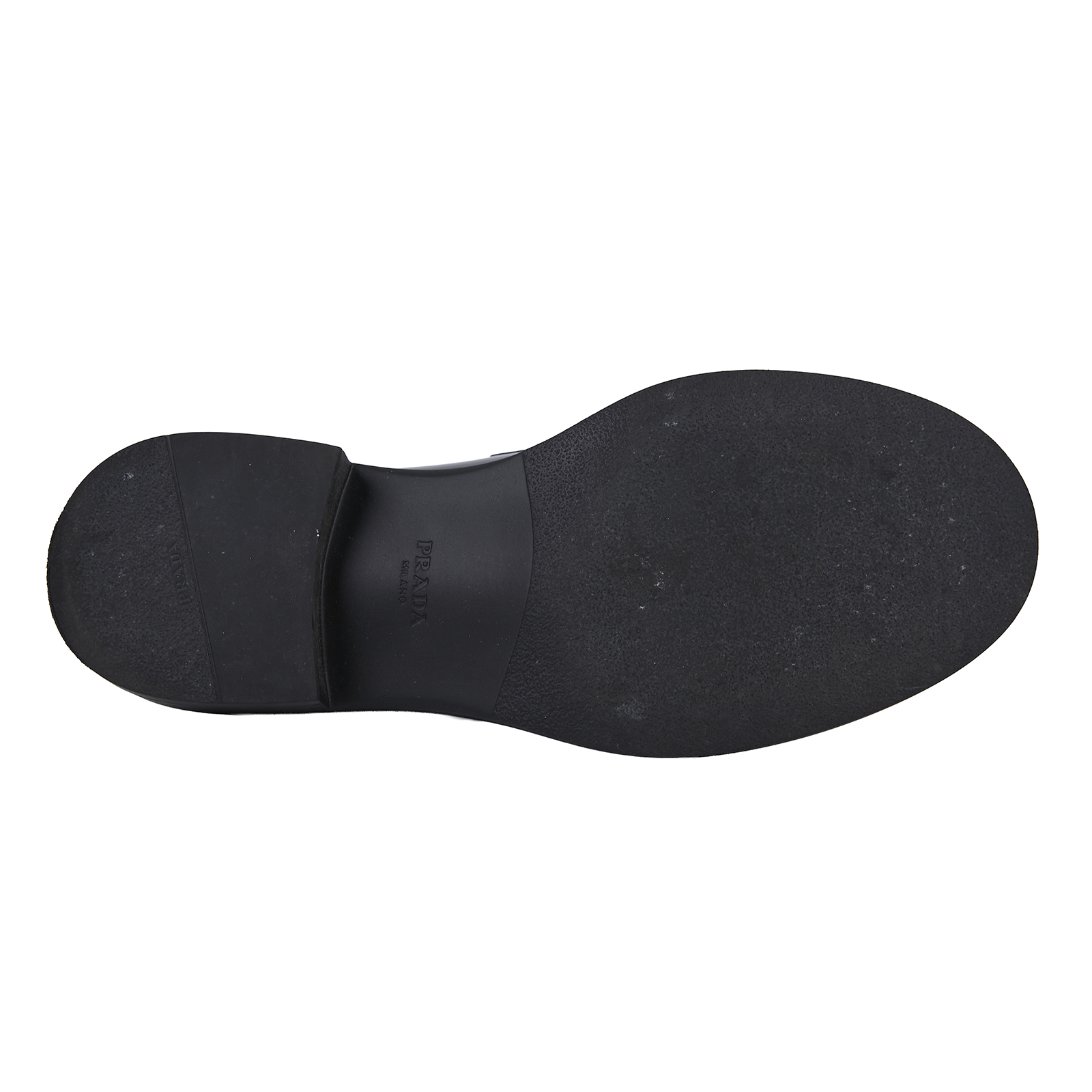 普拉達 PRADA Chocolate 拋光皮革 無帶便鞋 2DE127_055_425 黑LOGO鐵牌厚底樂福鞋 原廠盒子防塵袋