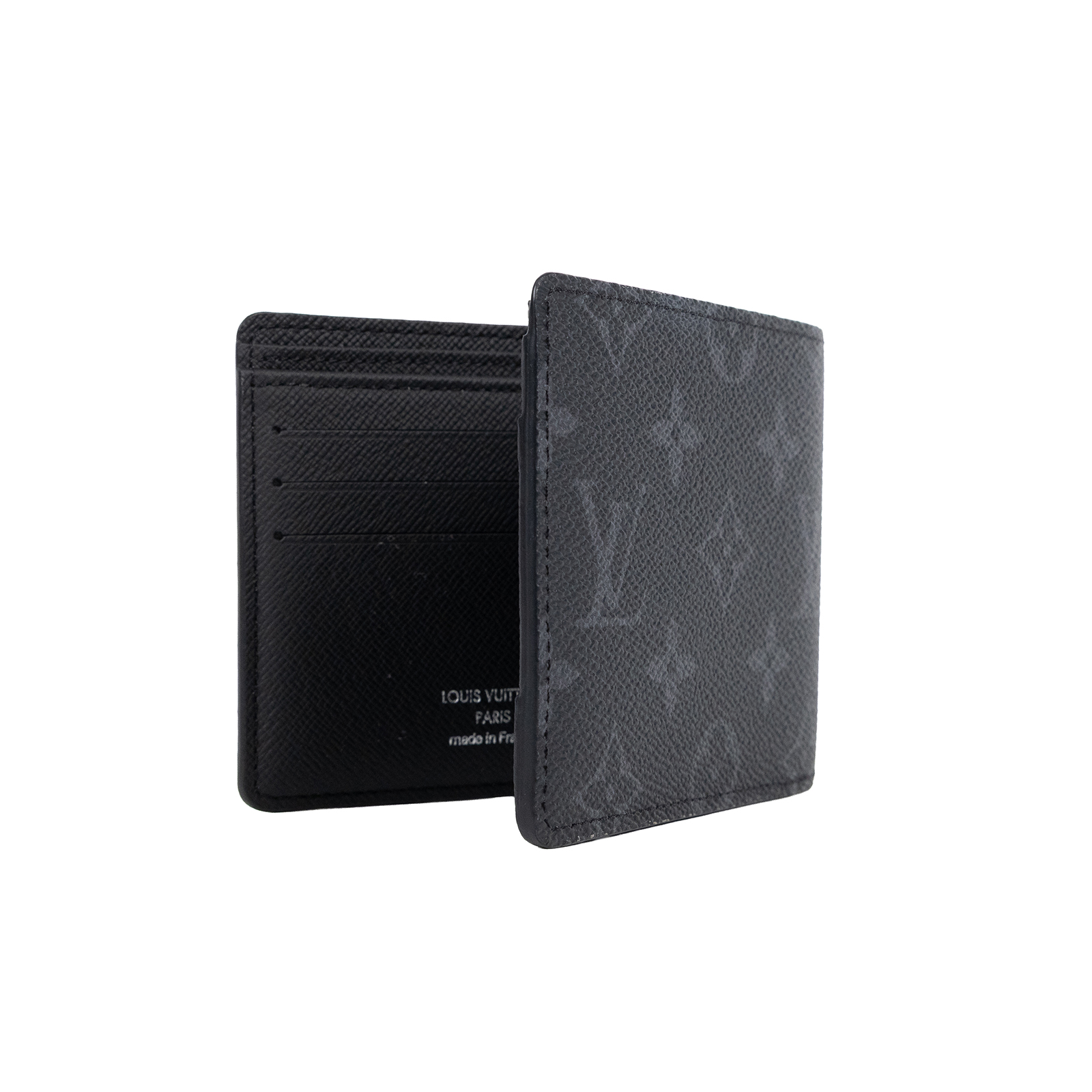 路易威登 LOUIS VUITTON Multiple Eclipse帆布 錢包 短夾 M61695 晶片款 黑原花二折短夾 防塵袋/原廠盒子