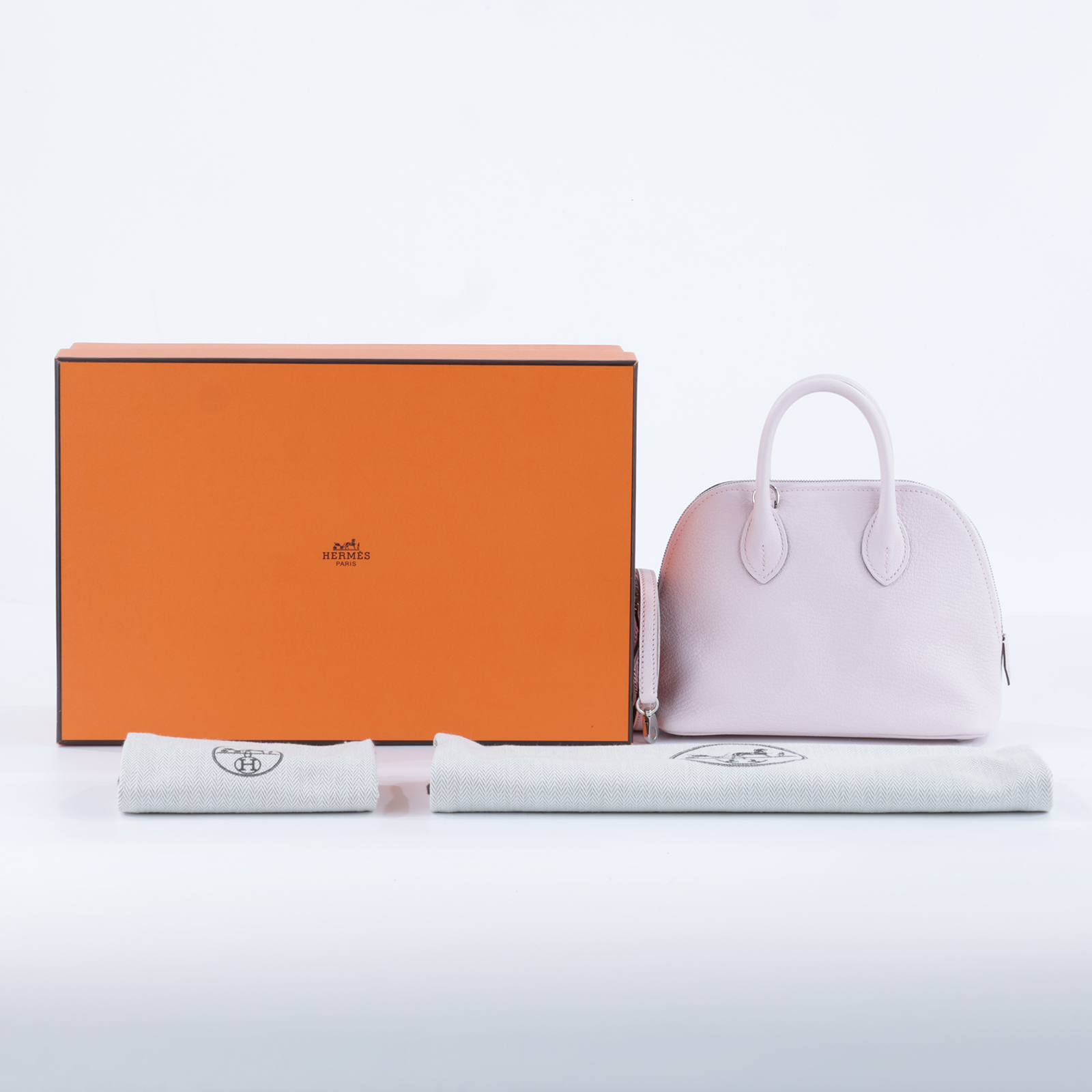 愛馬仕 Hermes Bolide Bag 1923 柏莉包 mini 銀色五金 戀愛粉色 H073444CKM7 /  原廠盒子/防塵袋/背帶