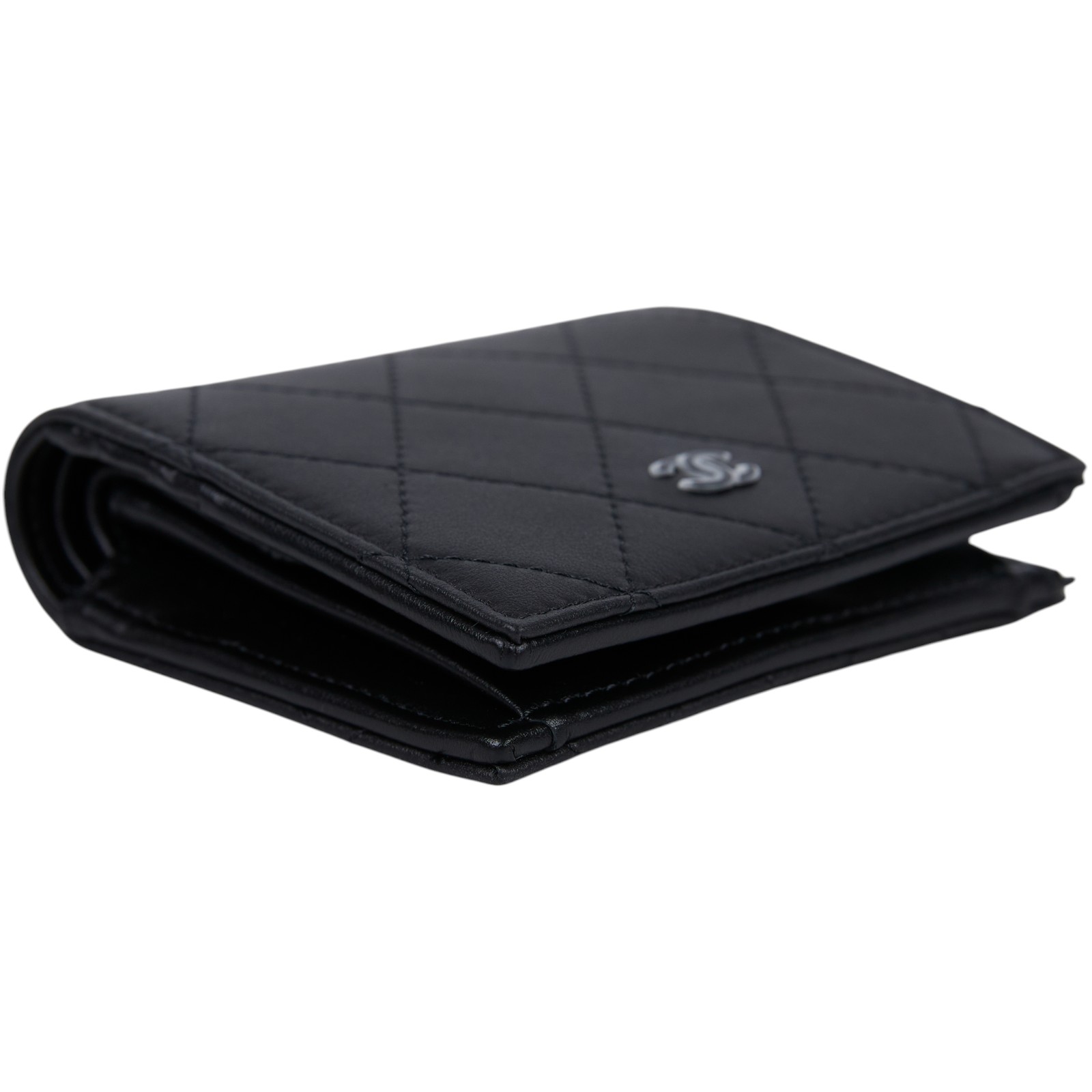 香奈兒 CHANEL CC LOGO SO BLACK 短夾 錢包 AP3817 晶片款 SO BLACK 牛皮對折短夾 原廠盒子/防塵袋