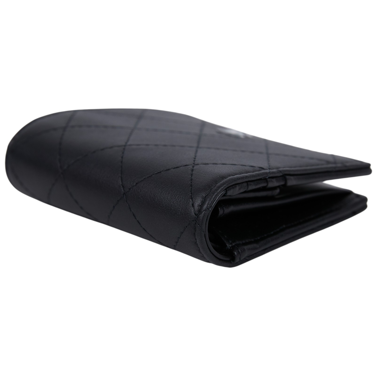 香奈兒 CHANEL CC LOGO SO BLACK 短夾 錢包 AP3817 晶片款 SO BLACK 牛皮對折短夾 原廠盒子/防塵袋