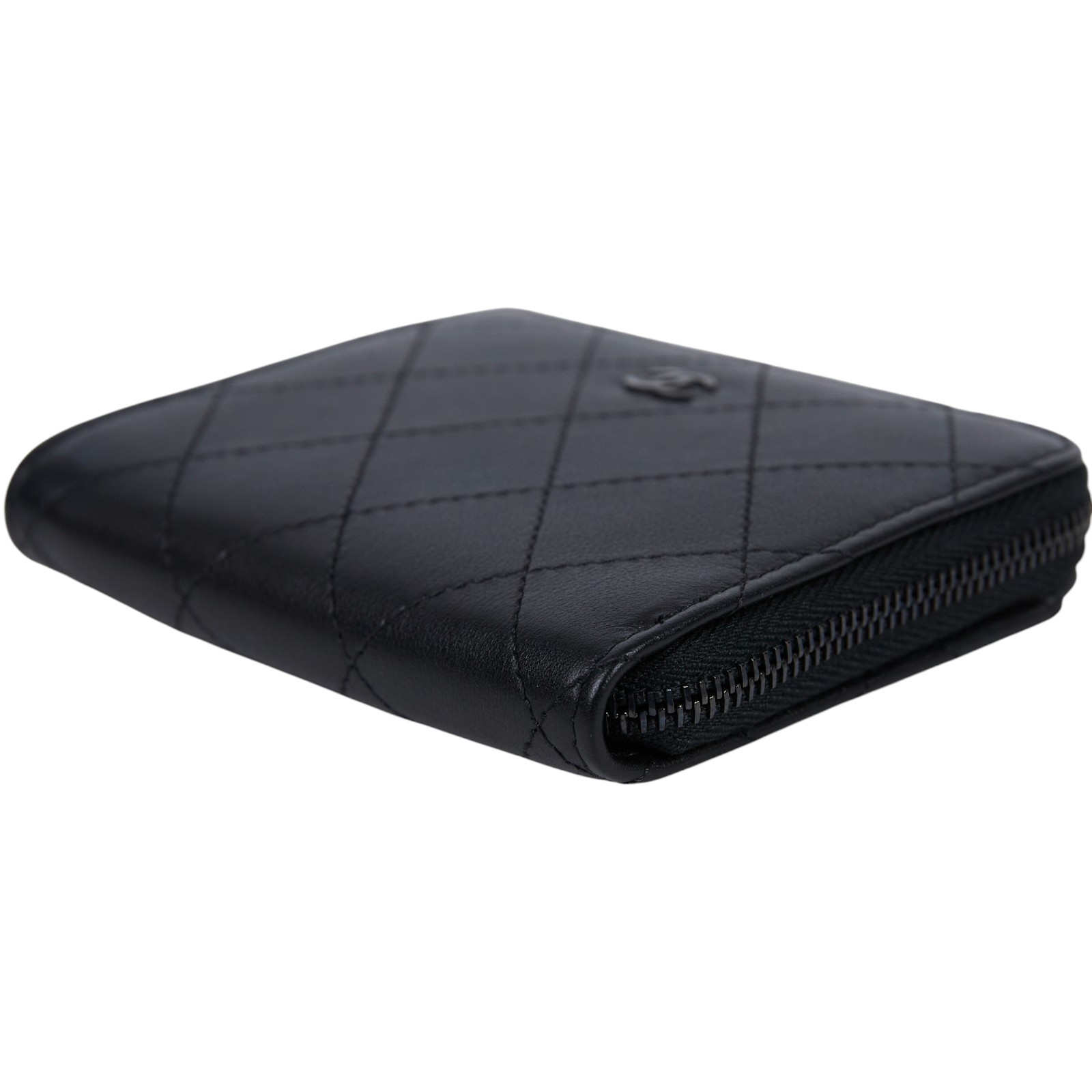 香奈兒 CHANEL 錢包 菱格紋 L型 零錢袋 三折 短夾 AP3997 晶片款 SO BLACK 牛皮L型短夾 原廠盒子/防塵袋