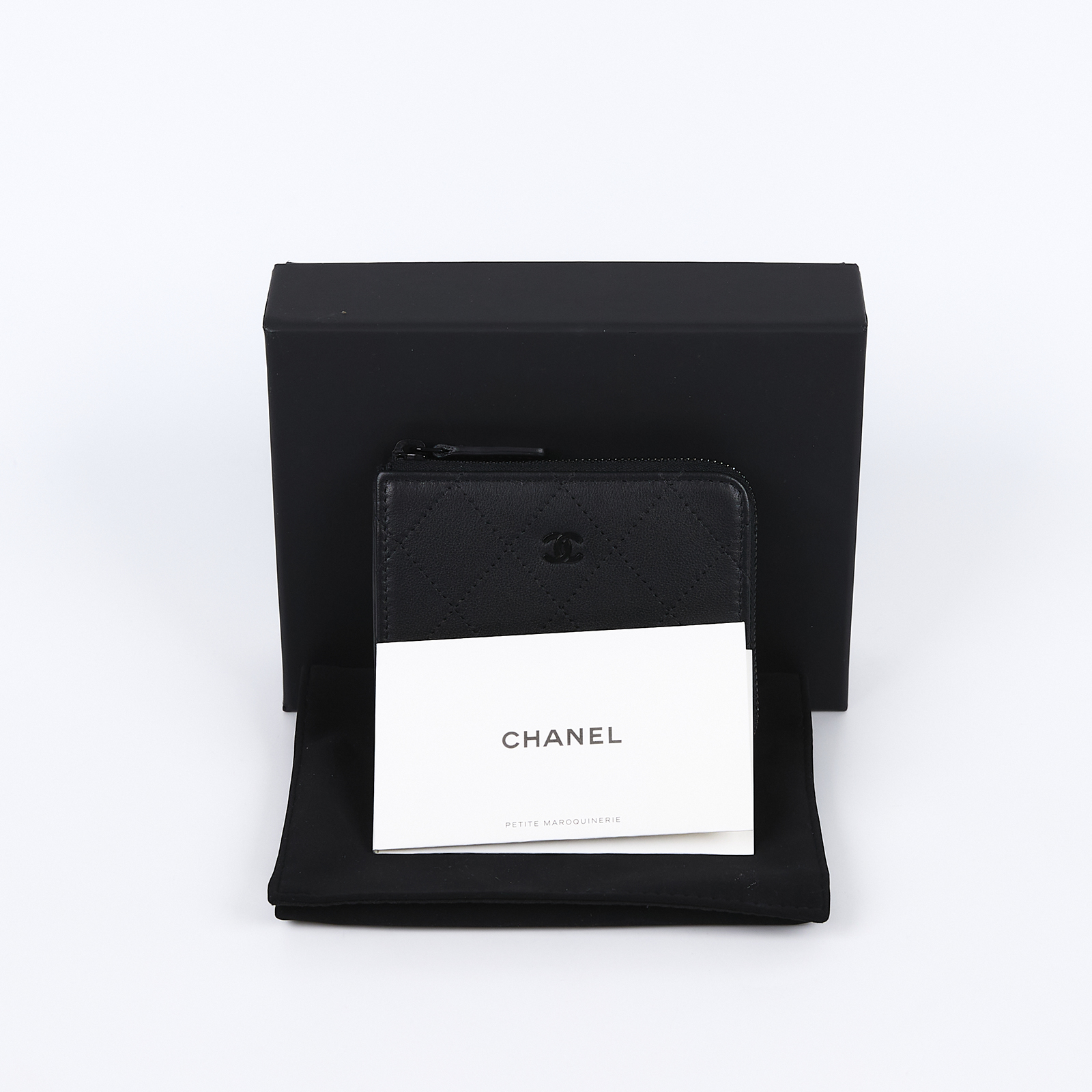 香奈兒 CHANEL 錢包 菱格紋 L型 零錢袋 三折 短夾 AP3997 晶片款 SO BLACK 牛皮L型短夾 原廠盒子/防塵袋