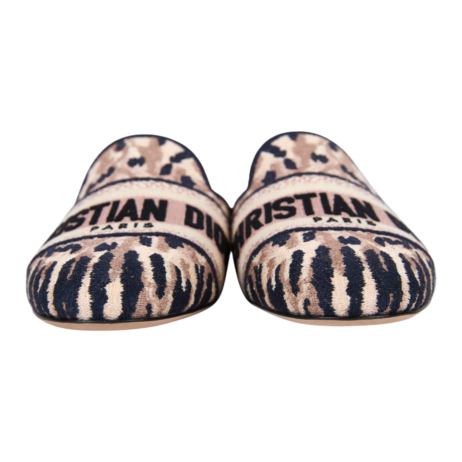 迪奧 CHRISTIAN DIOR Off 穆勒鞋  粉圖騰穆勒鞋 防塵袋/原廠盒子