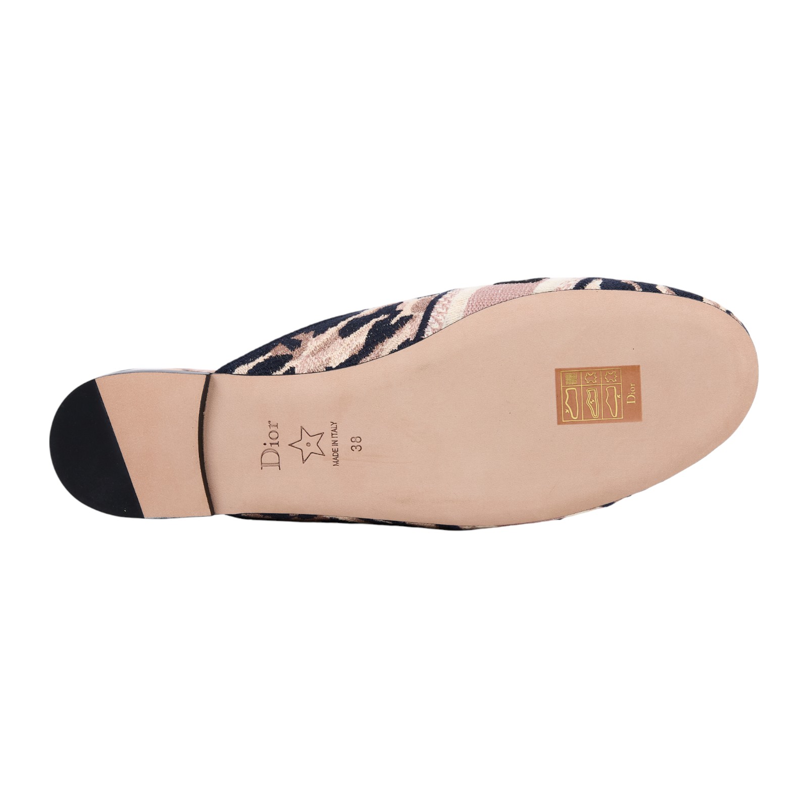 迪奧 CHRISTIAN DIOR Off 穆勒鞋  粉圖騰穆勒鞋 防塵袋/原廠盒子