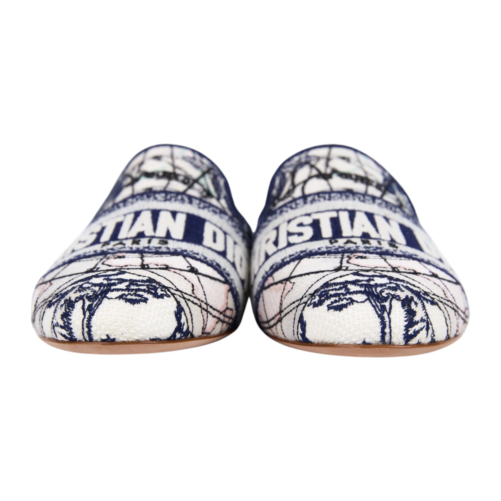 迪奧 CHRISTIAN DIOR Off 穆勒鞋  藍地圖穆勒鞋 原廠盒子/防塵袋