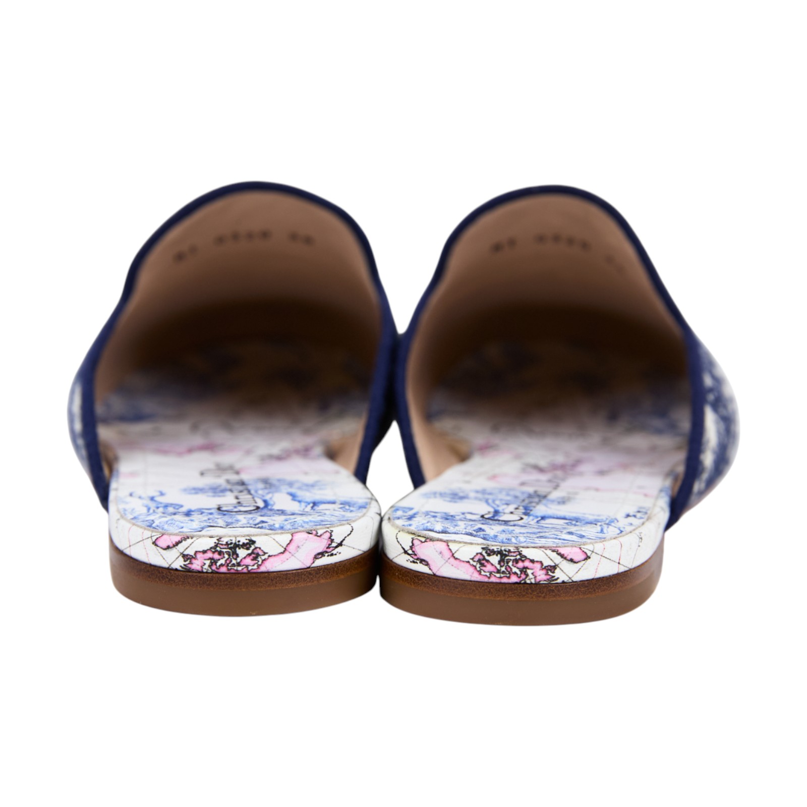 迪奧 CHRISTIAN DIOR Off 穆勒鞋  藍地圖穆勒鞋 原廠盒子/防塵袋